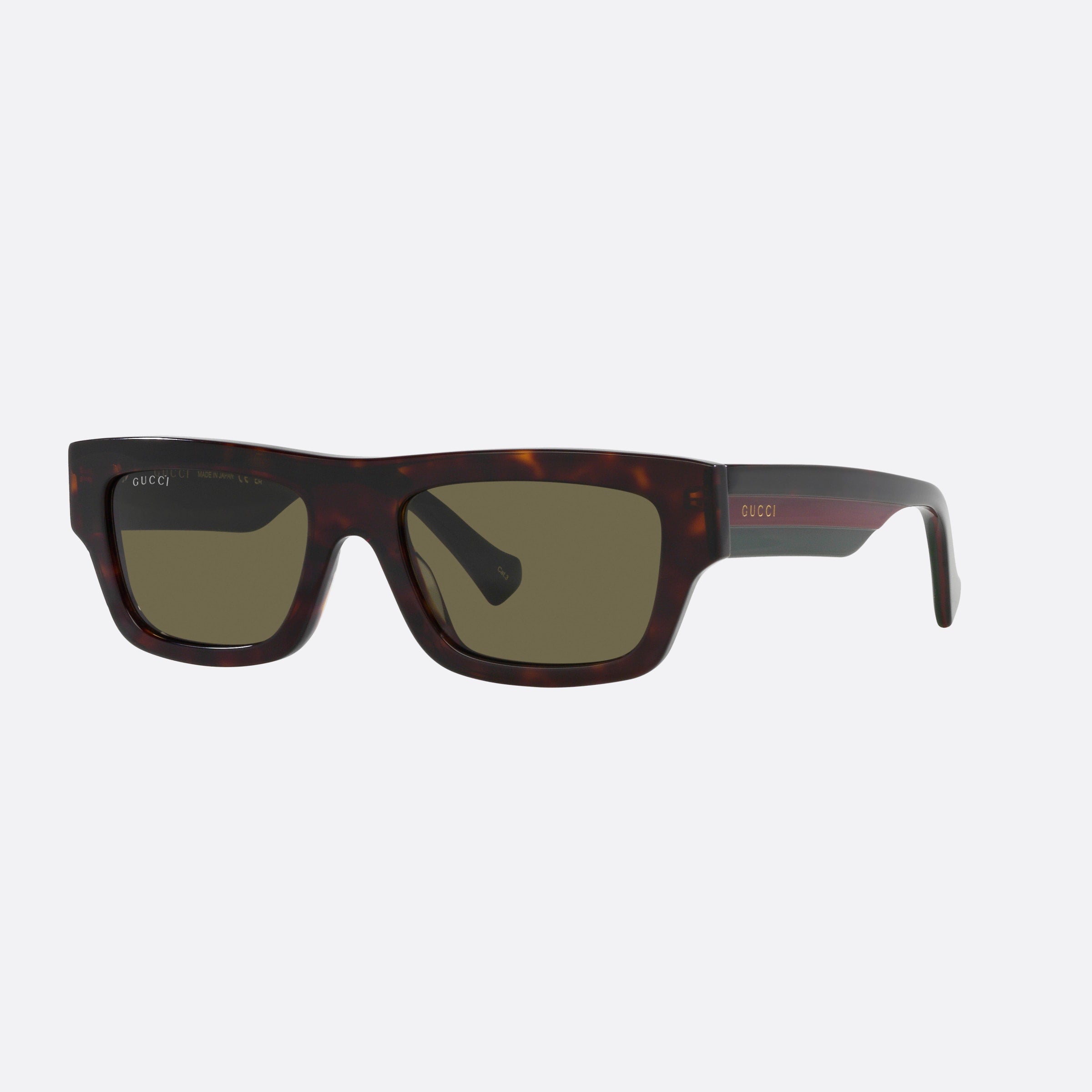 Gucci 55mm Asq Tortoise Rectangle Man Sunglasses - Main View
