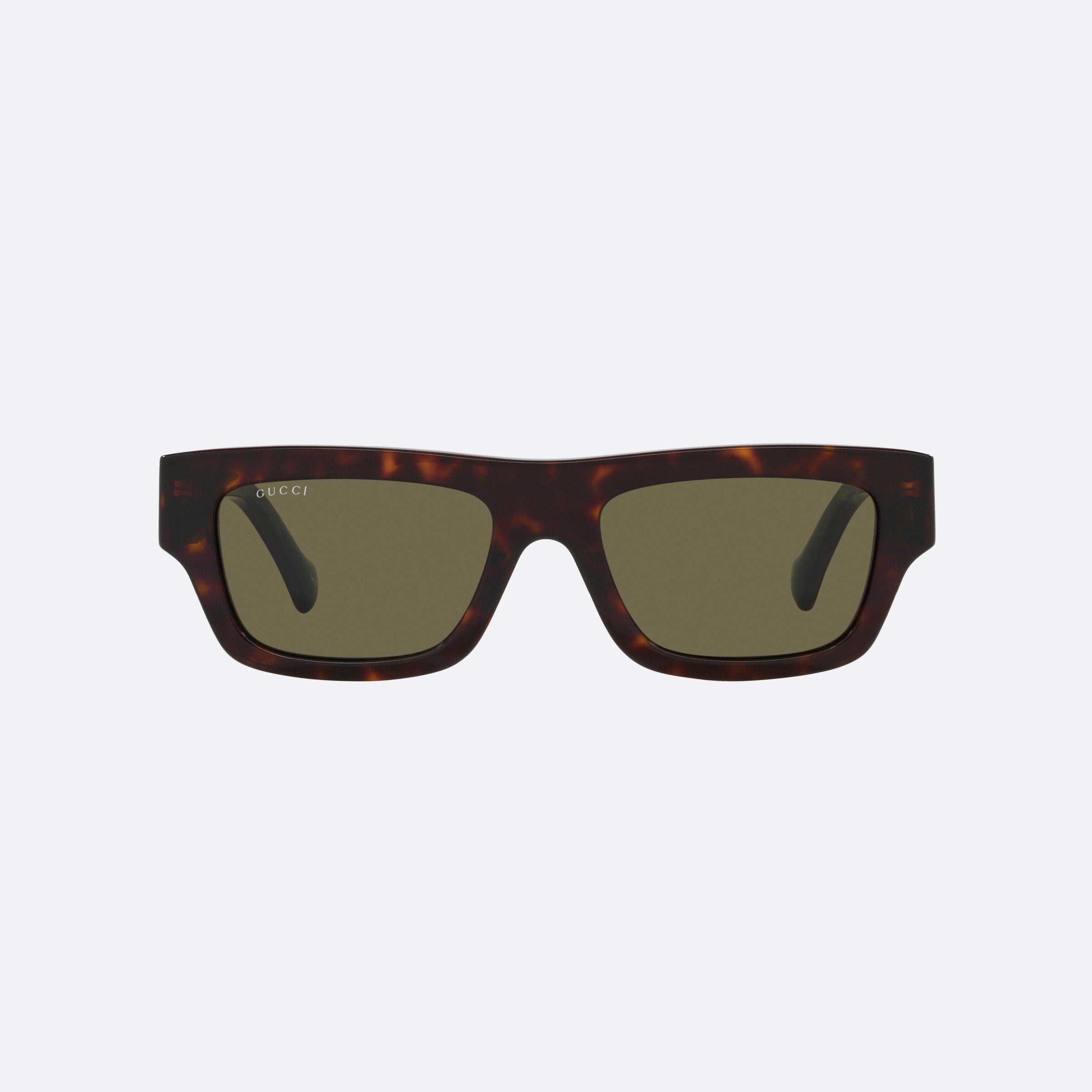 Gucci 55mm Asq Tortoise Rectangle Man Sunglasses - Side View