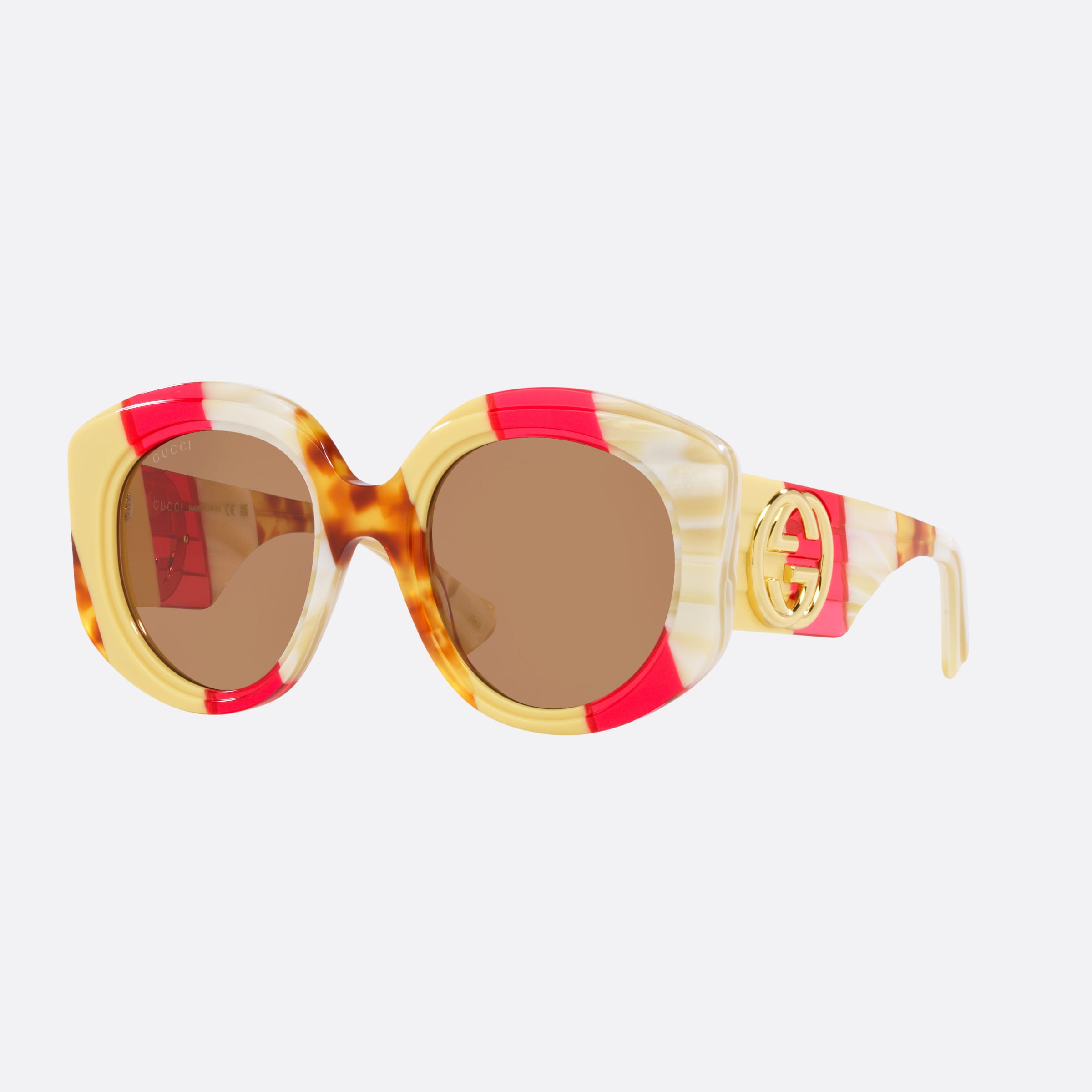 Gucci 53mm Tortoise Round Women Sunglasses - Main View