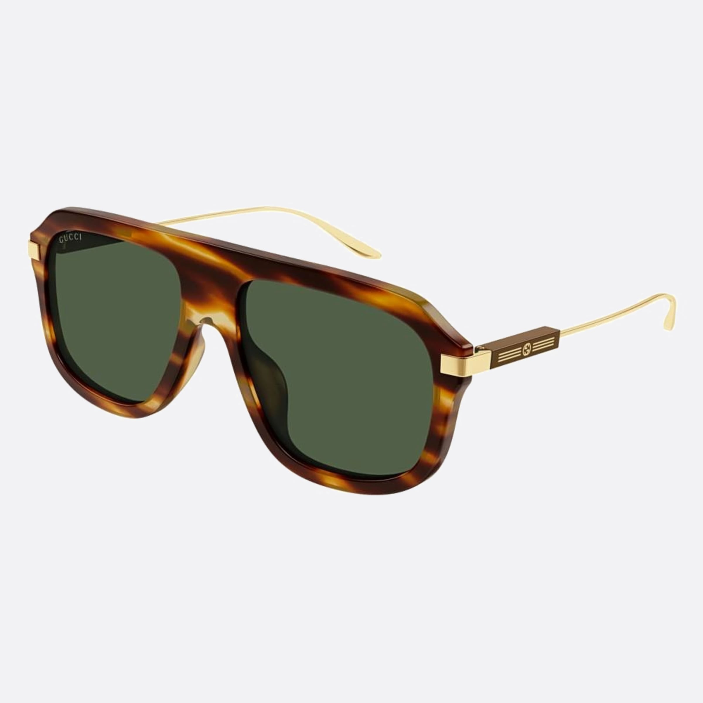 Gucci 57mm Havana Pilot Men Sunglasses - Side View