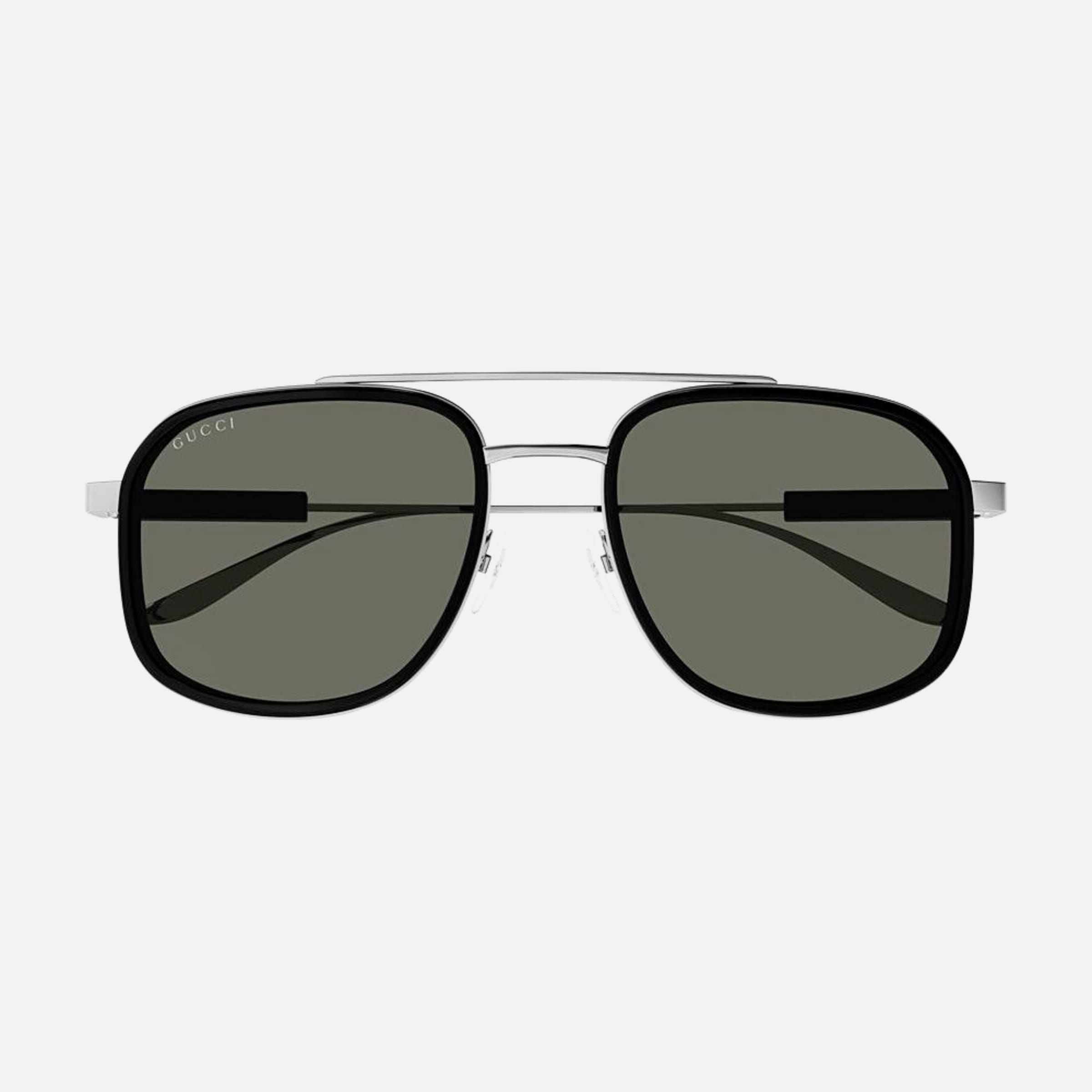 Gucci 56mm Grey Pilot Man Sunglasses - Detail View