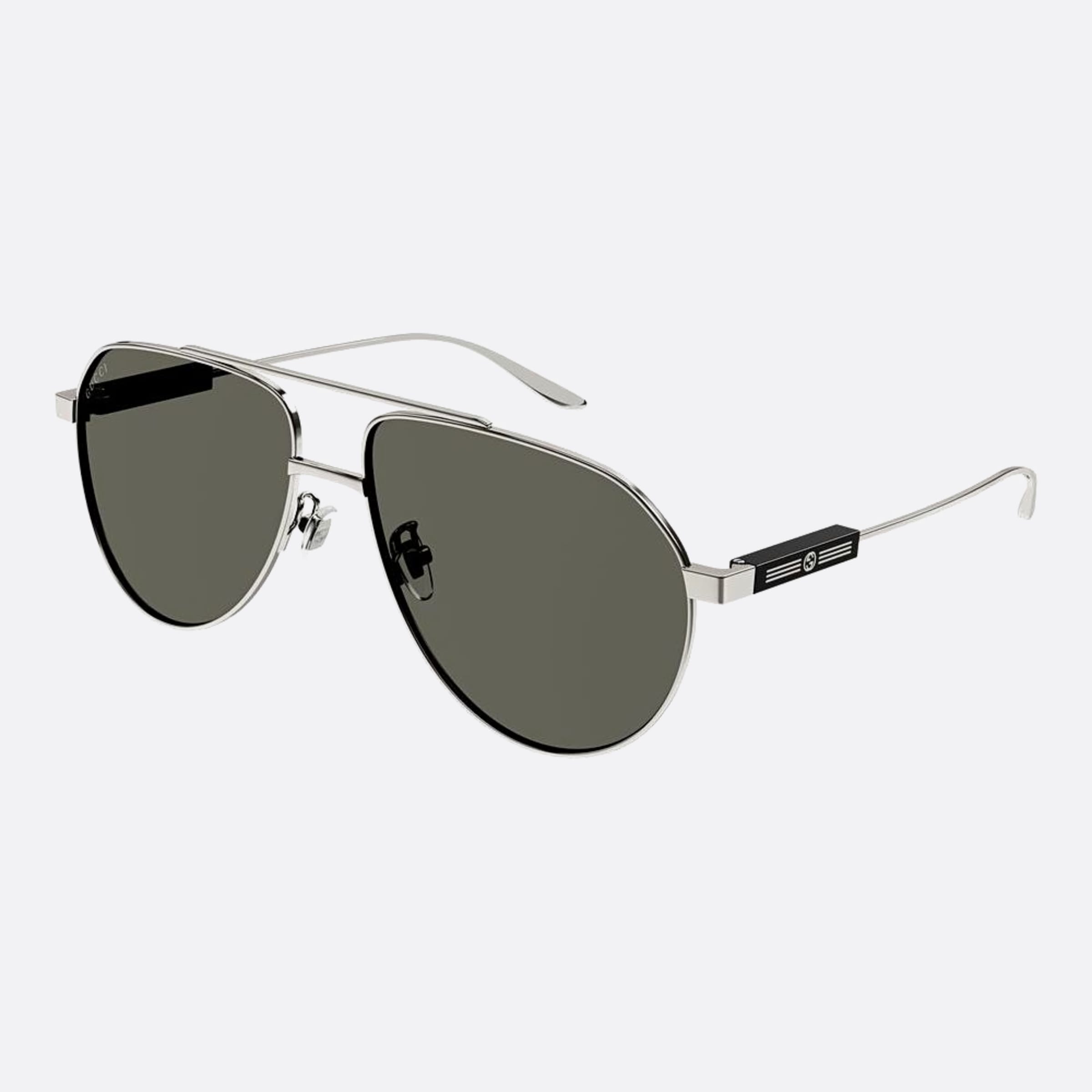 Gucci 61mm Hlb Black Pilot Men Sunglasses - Side View