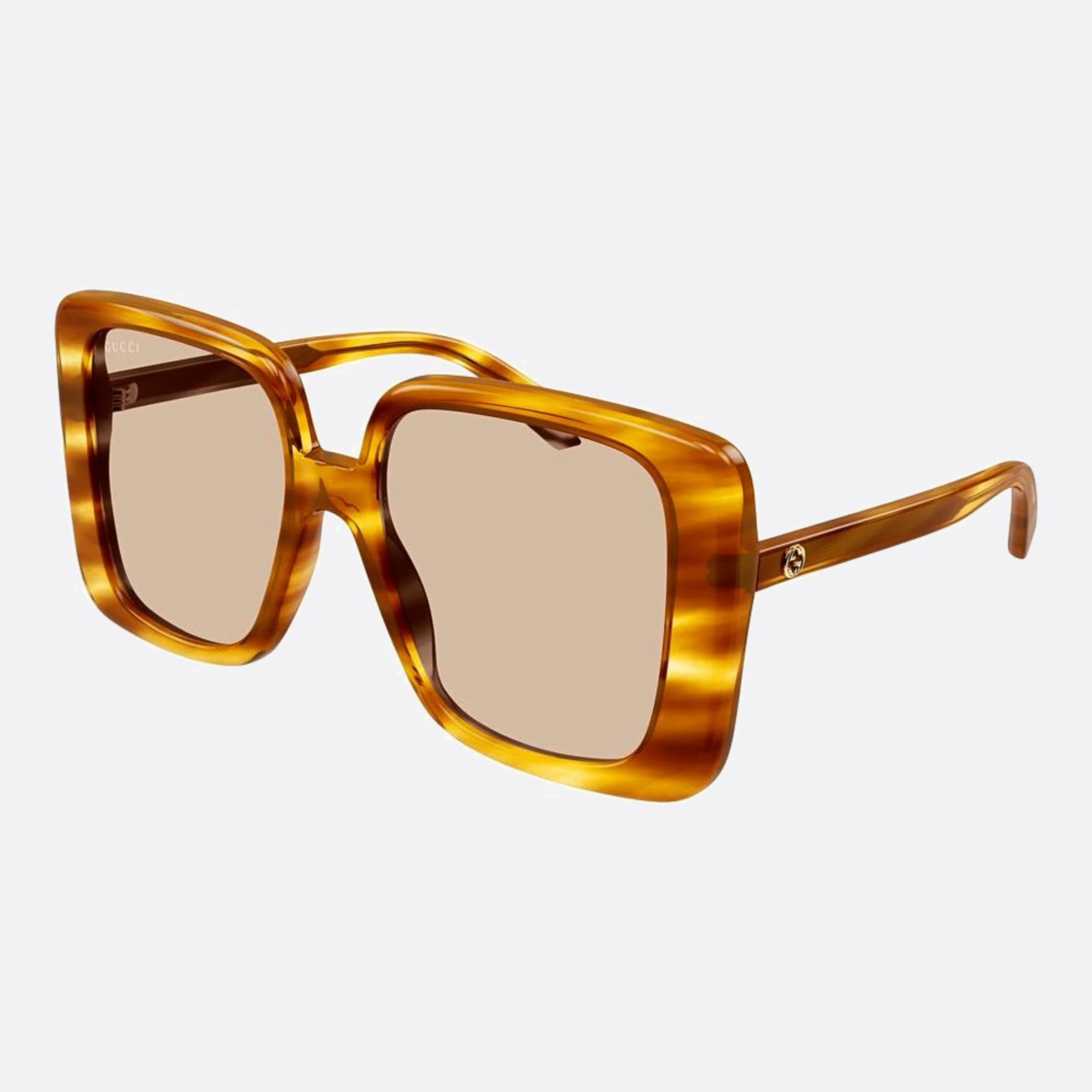 Gucci 55mm Lhg Havana Oversize Women Sunglasses - Side View