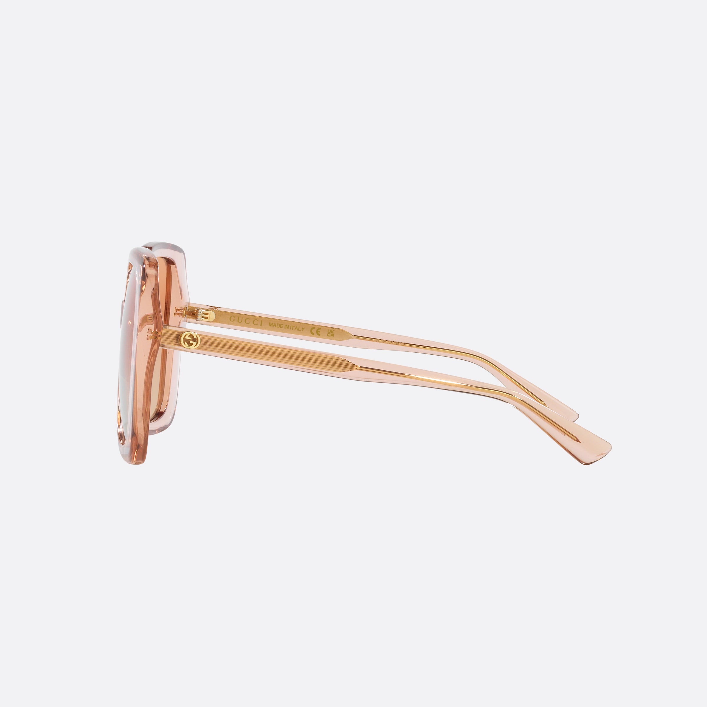 Gucci 55mm Beige Rectangle Woman Sunglasses - Detail View