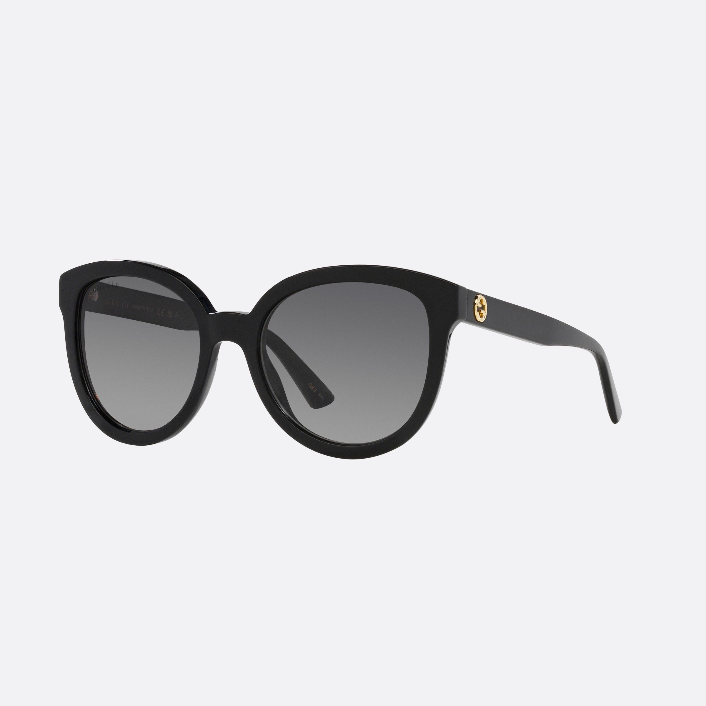 Gucci 54mm Black Round Polarized Woman Sunglasses - Main View
