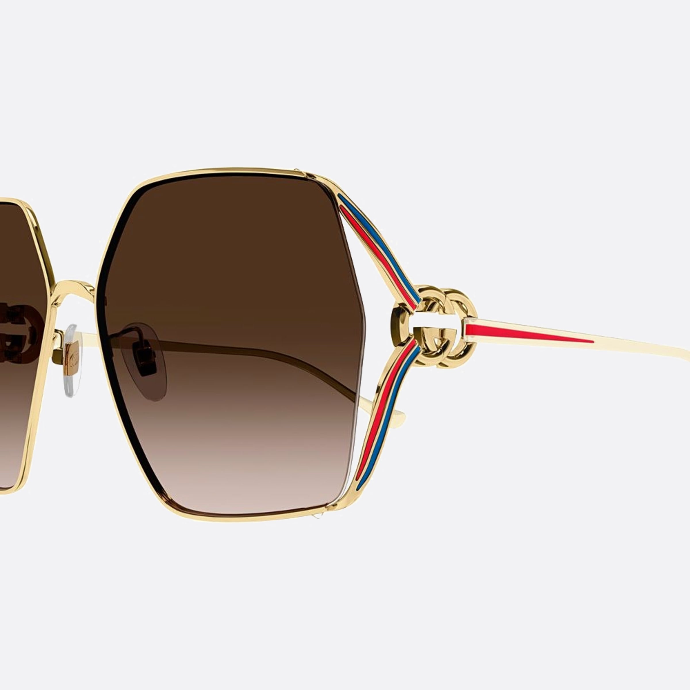 Gucci 64mm Gg1322sa Gold Squared Woman Sunglasses - Lifestyle Shot