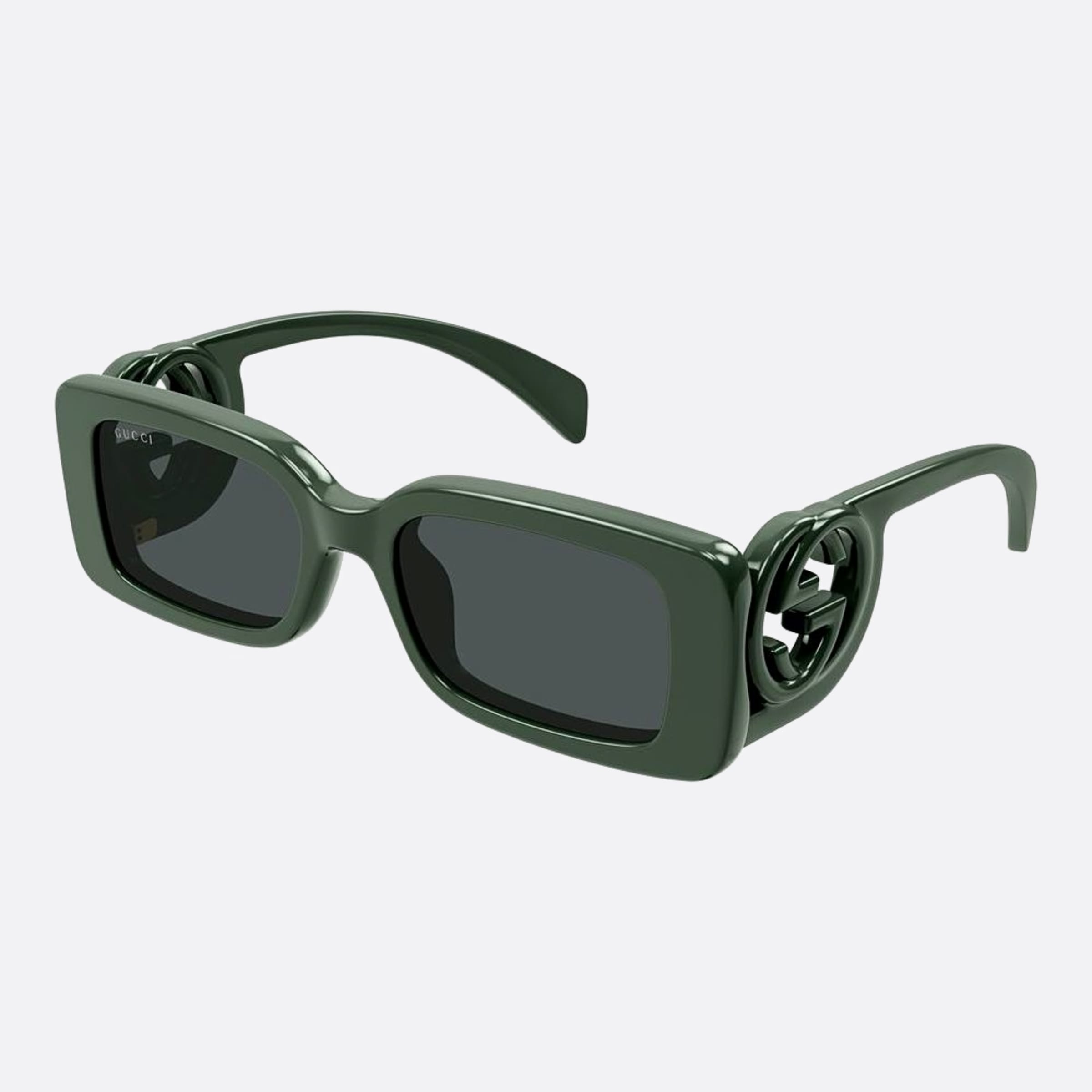Gucci 54mm Wem Grey Rectangle Women Sunglasses - Side View