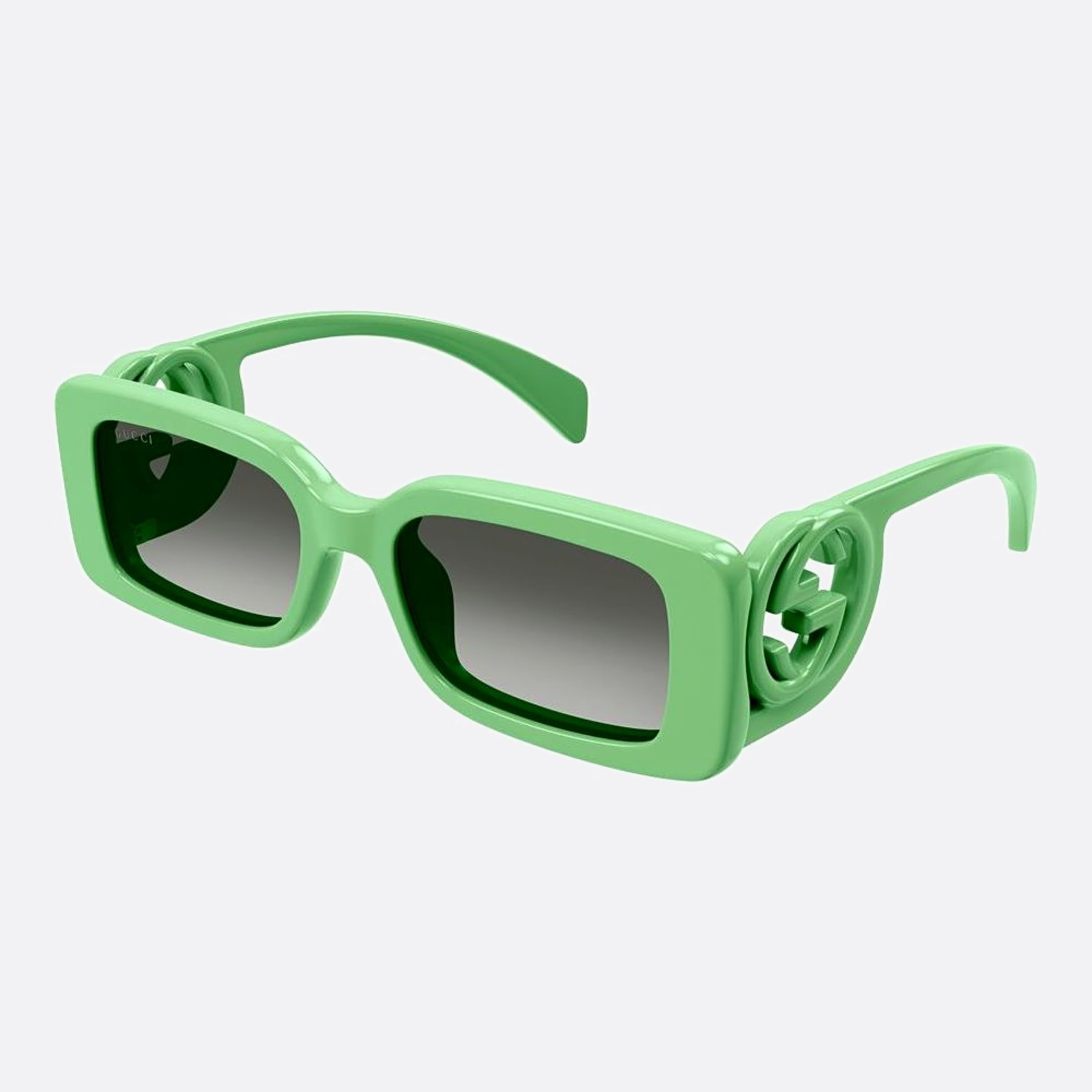 Gucci 54mm Gbn Green Rectangle Women Sunglasses - Side View