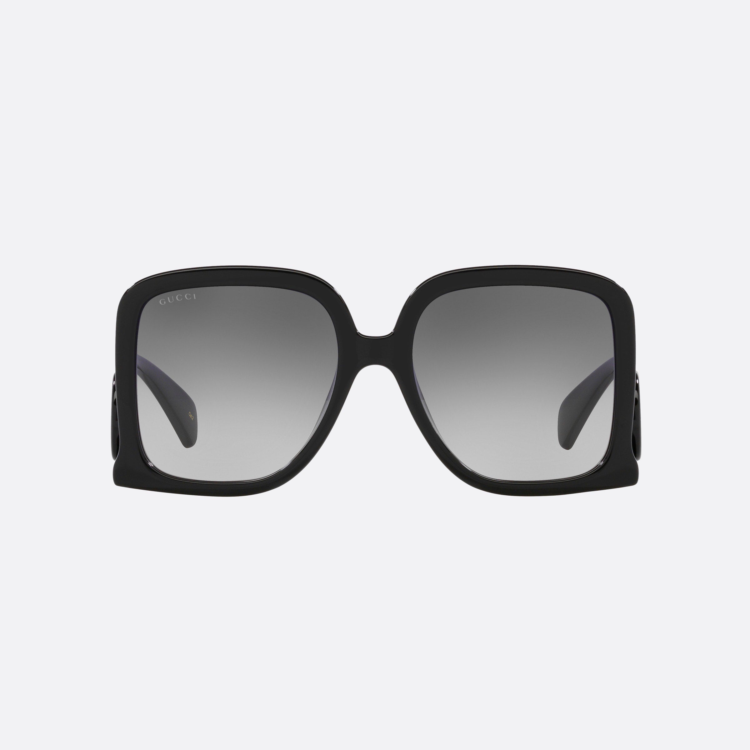 Gucci 58mm Black Rectangle Woman Sunglasses - Side View