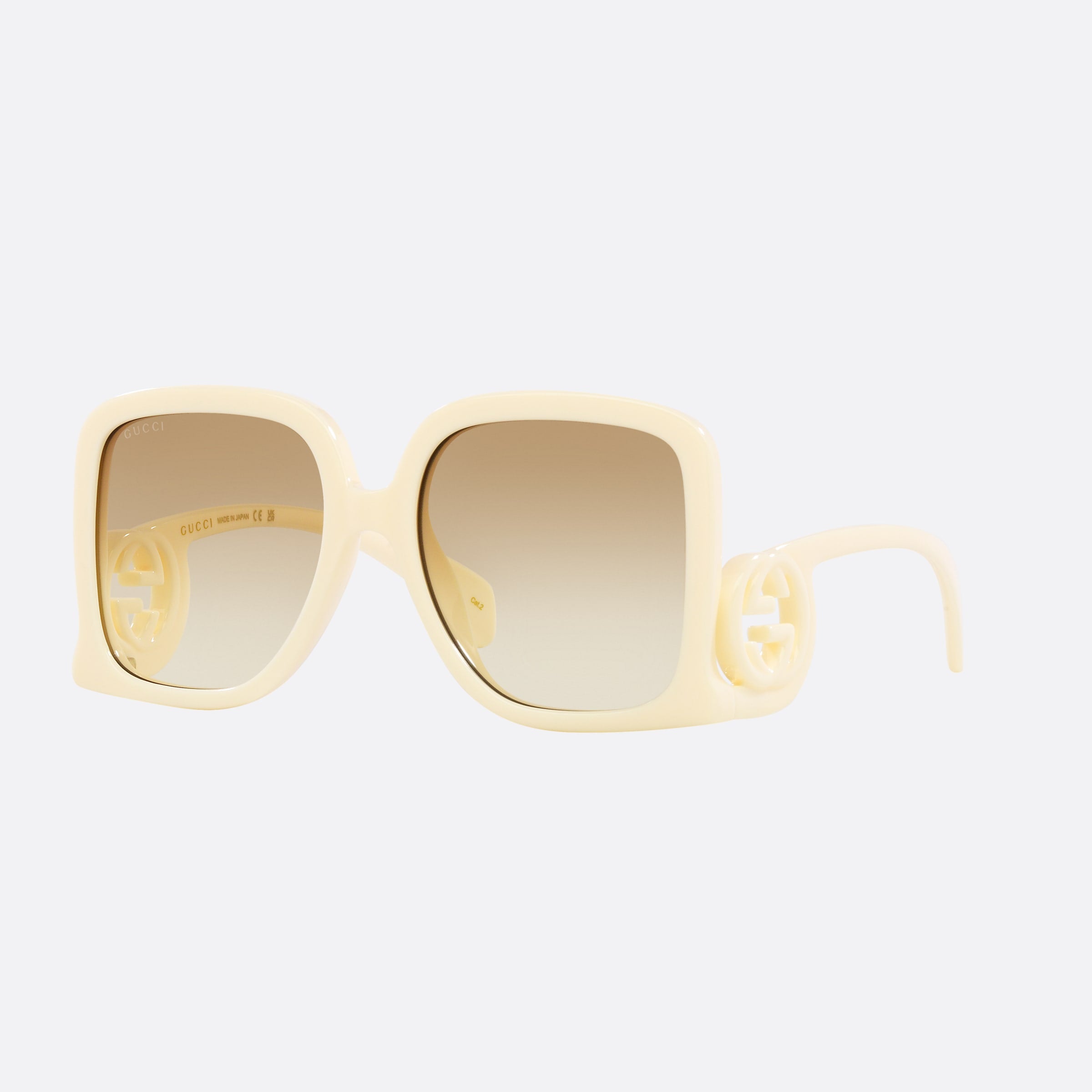 Gucci 58mm Dgb Beige Rectangle Woman Sunglasses - Main View
