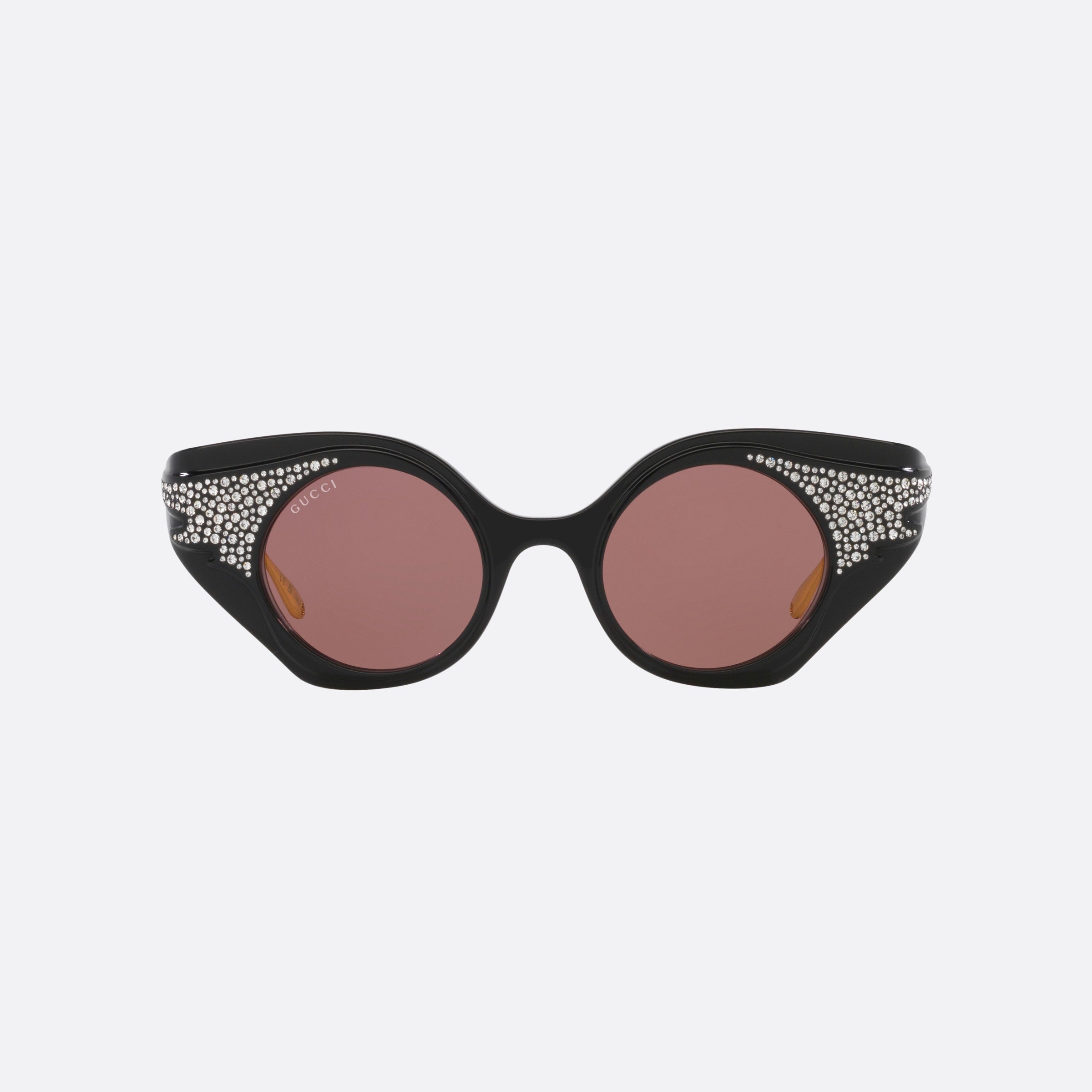 Gucci 44mm Black Rectangle Women Sunglasses - Side View