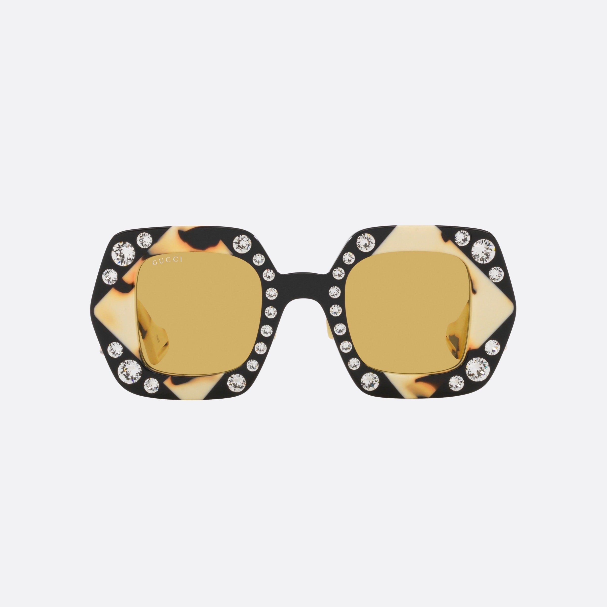 Gucci 45mm Black Rectangle Women Sunglasses - Side View