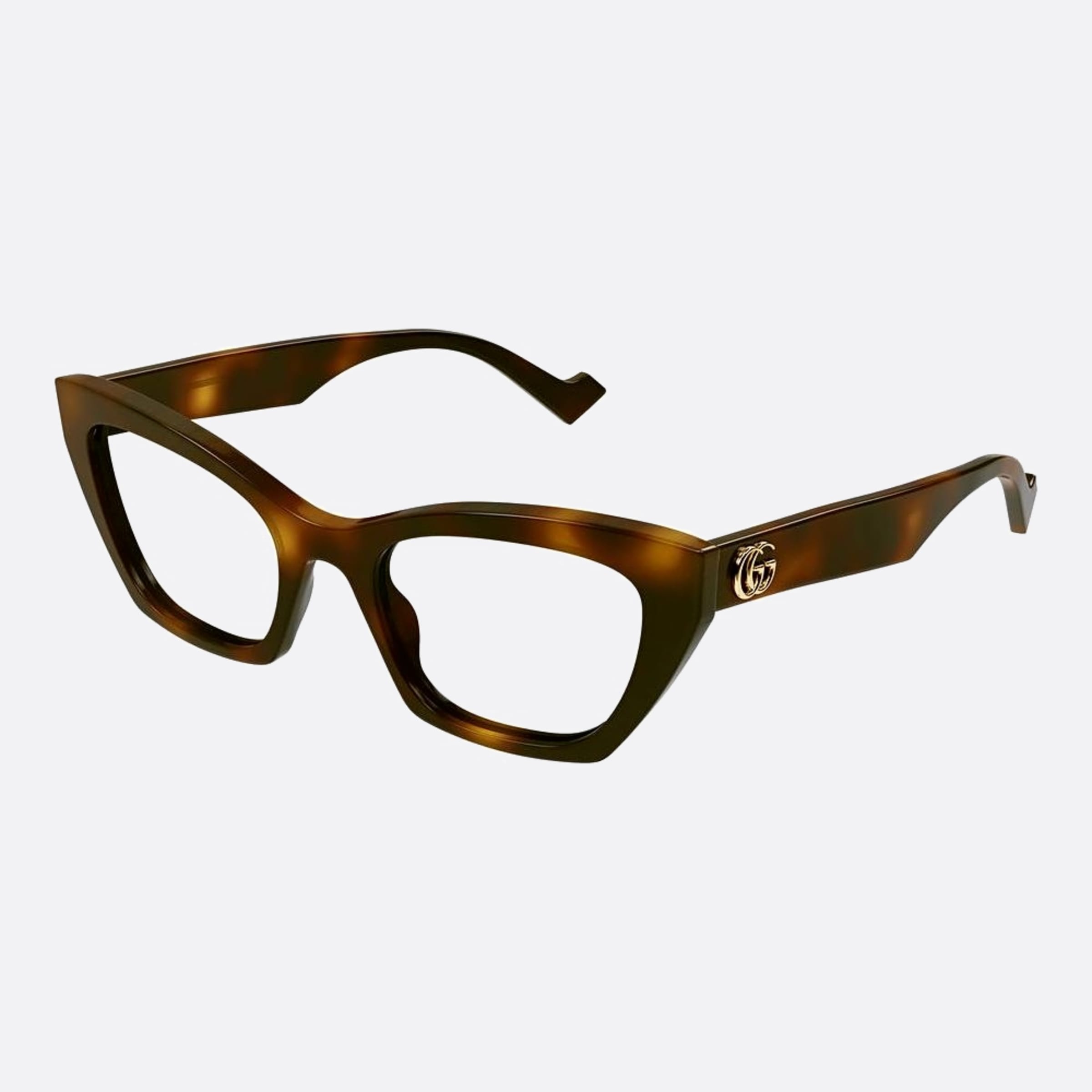 Gucci 52mm Havana Squared Woman Eyeglasses - Side View
