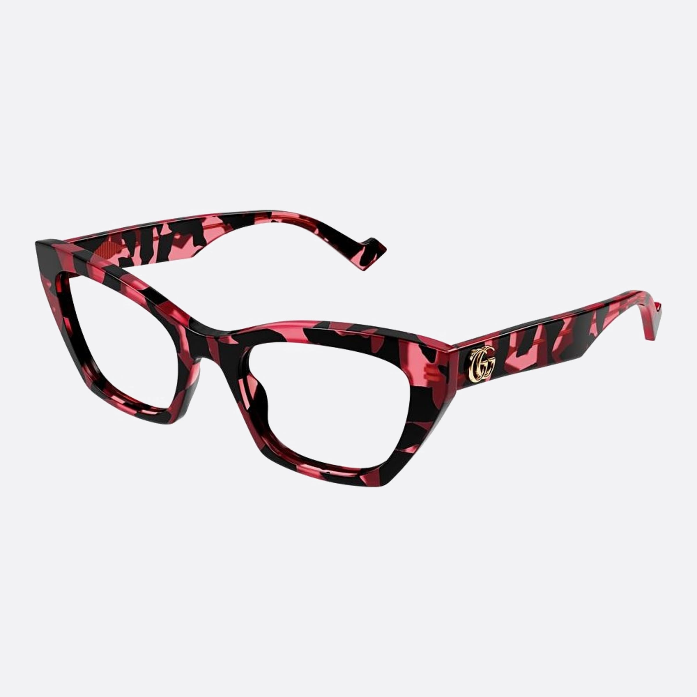 Gucci 52mm Havana Squared Woman Eyeglasses - Side View