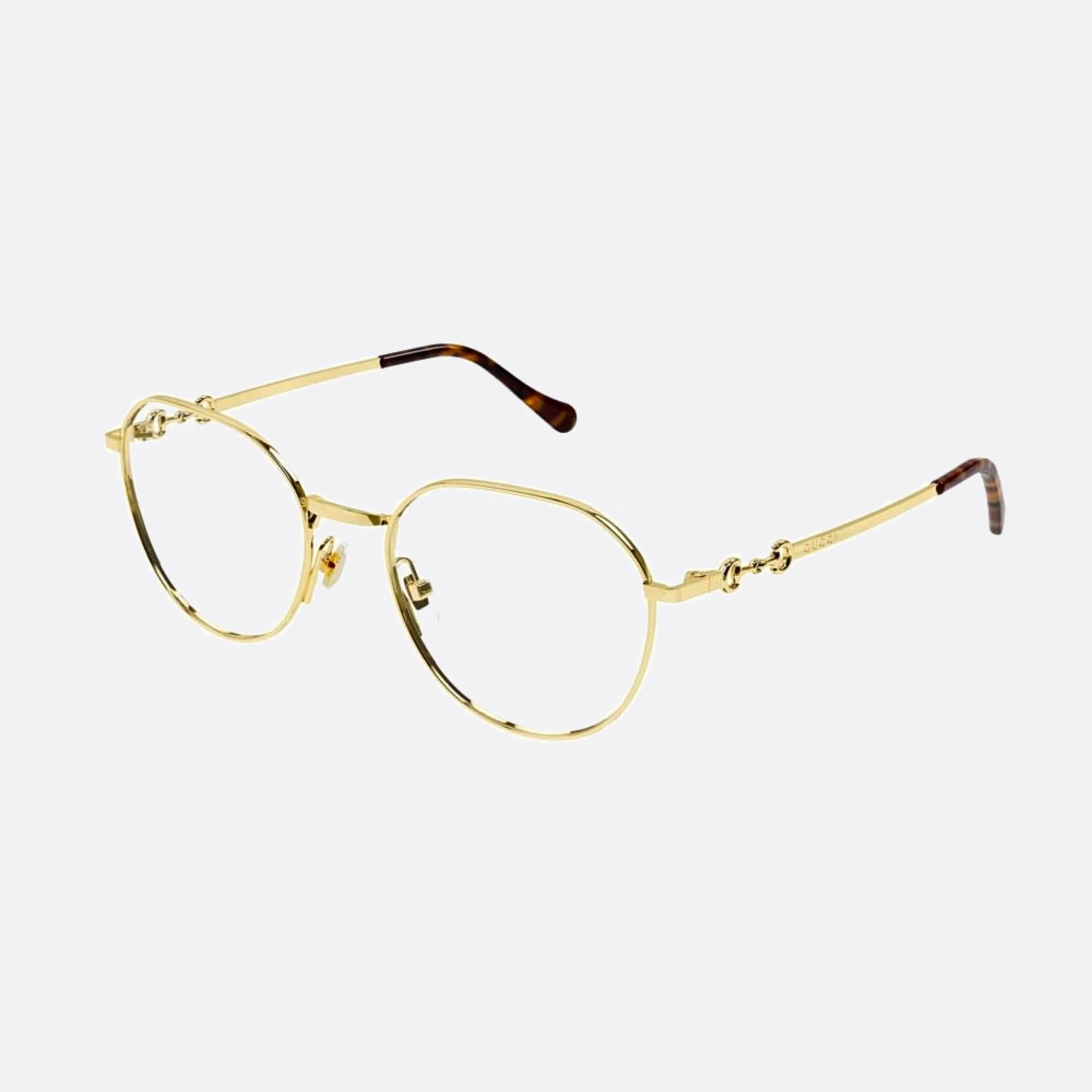 Gucci 52mm Gold Round Woman Eyeglasses - Side View