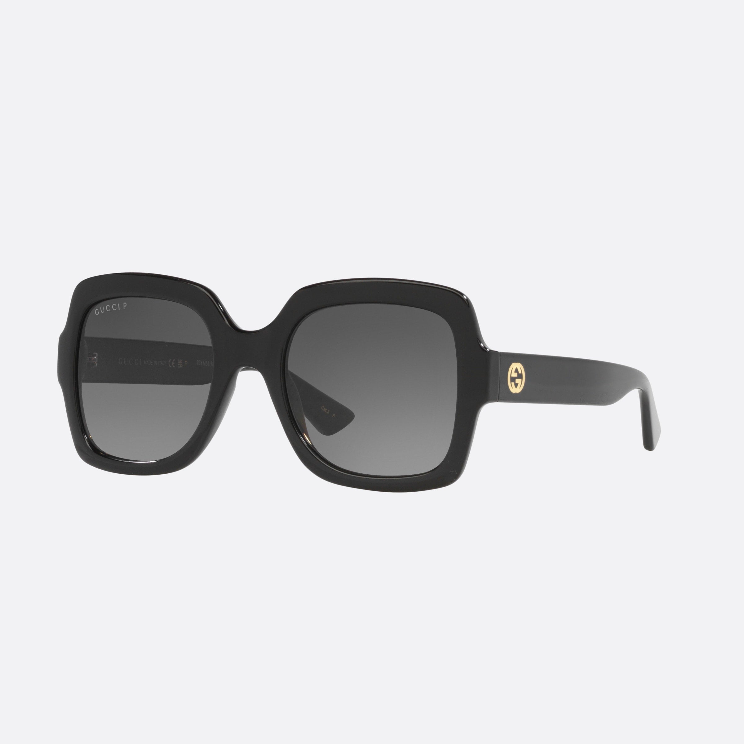 Gucci 54mm Black Rectangle Polarized Woman Sunglasses - Main View