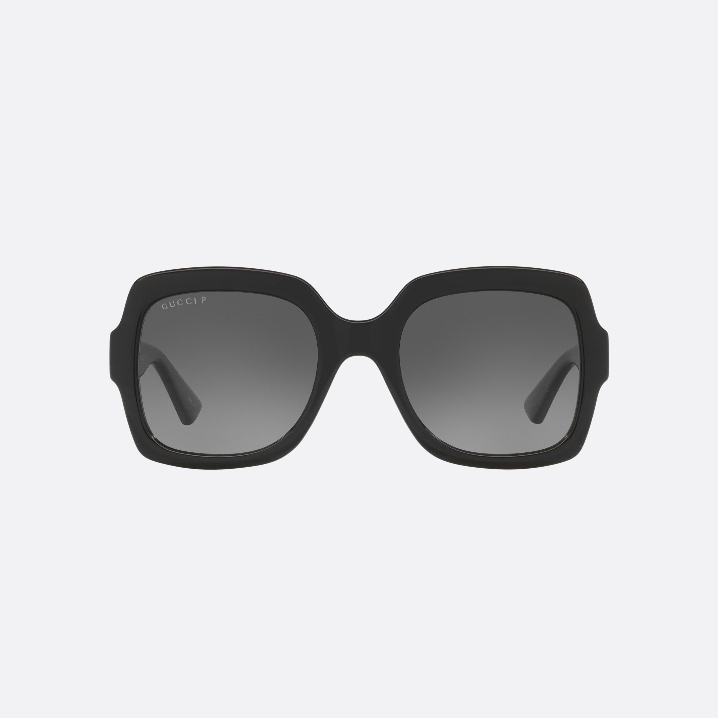 Gucci 54mm Black Rectangle Polarized Woman Sunglasses - Side View