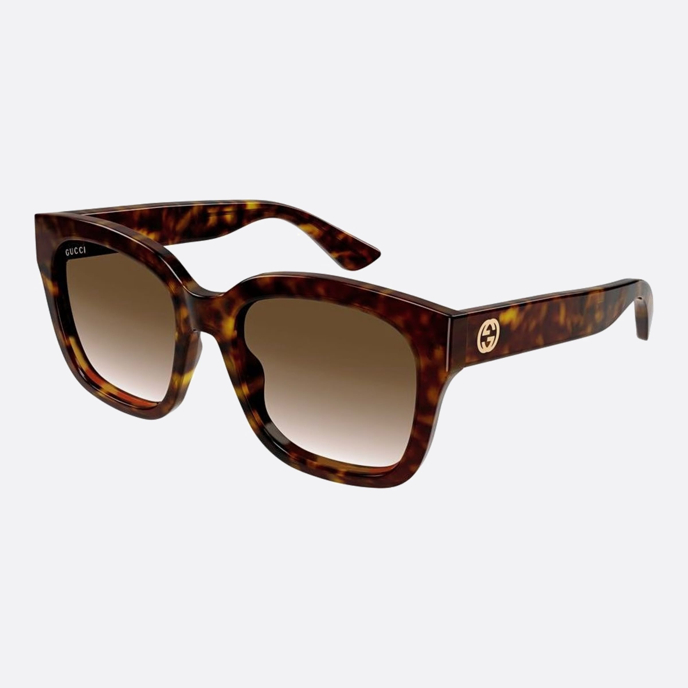 Gucci 54mm Havana Visor Woman Sunglasses - Side View