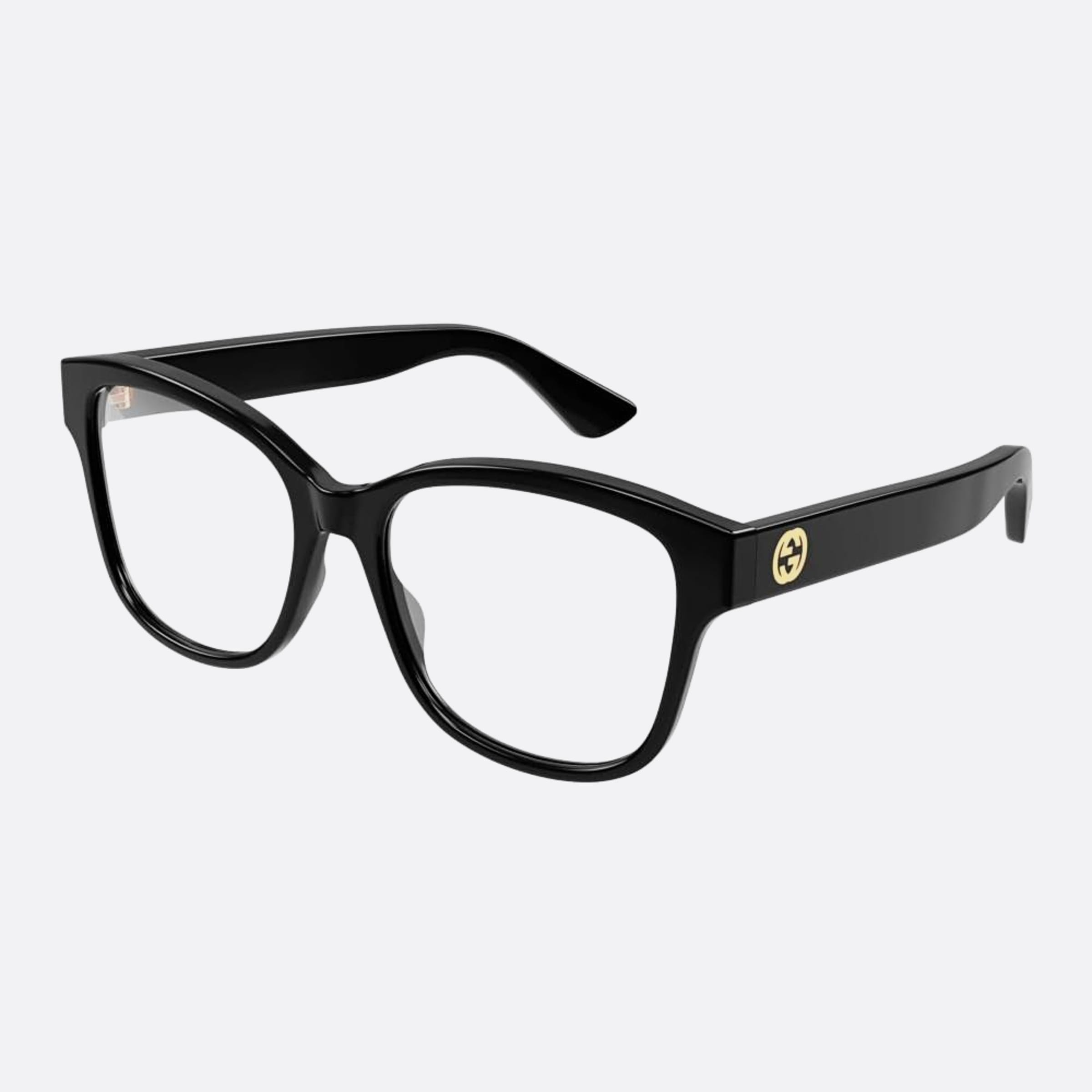 Gucci 54mm Black Geometric Woman Eyeglasses - Side View