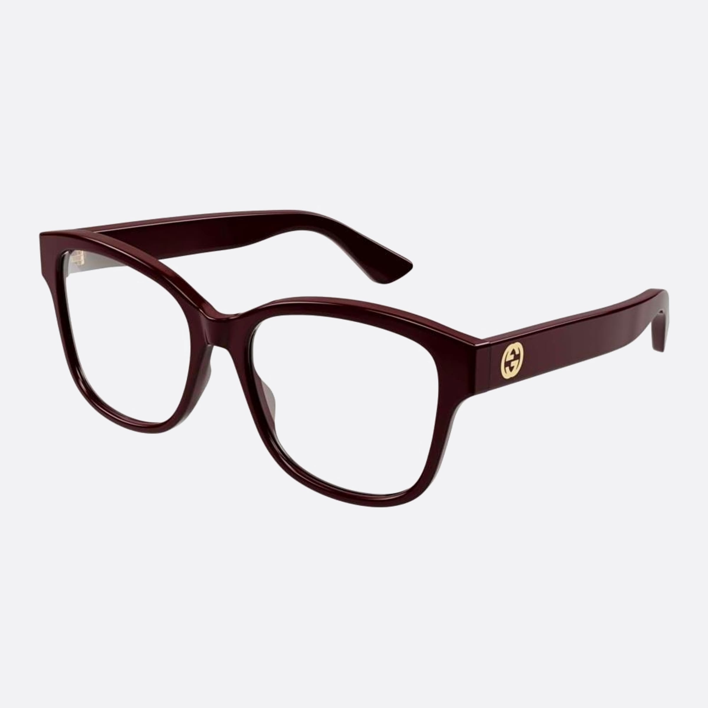 Gucci 54mm Red Geometric Woman Eyeglasses - Side View