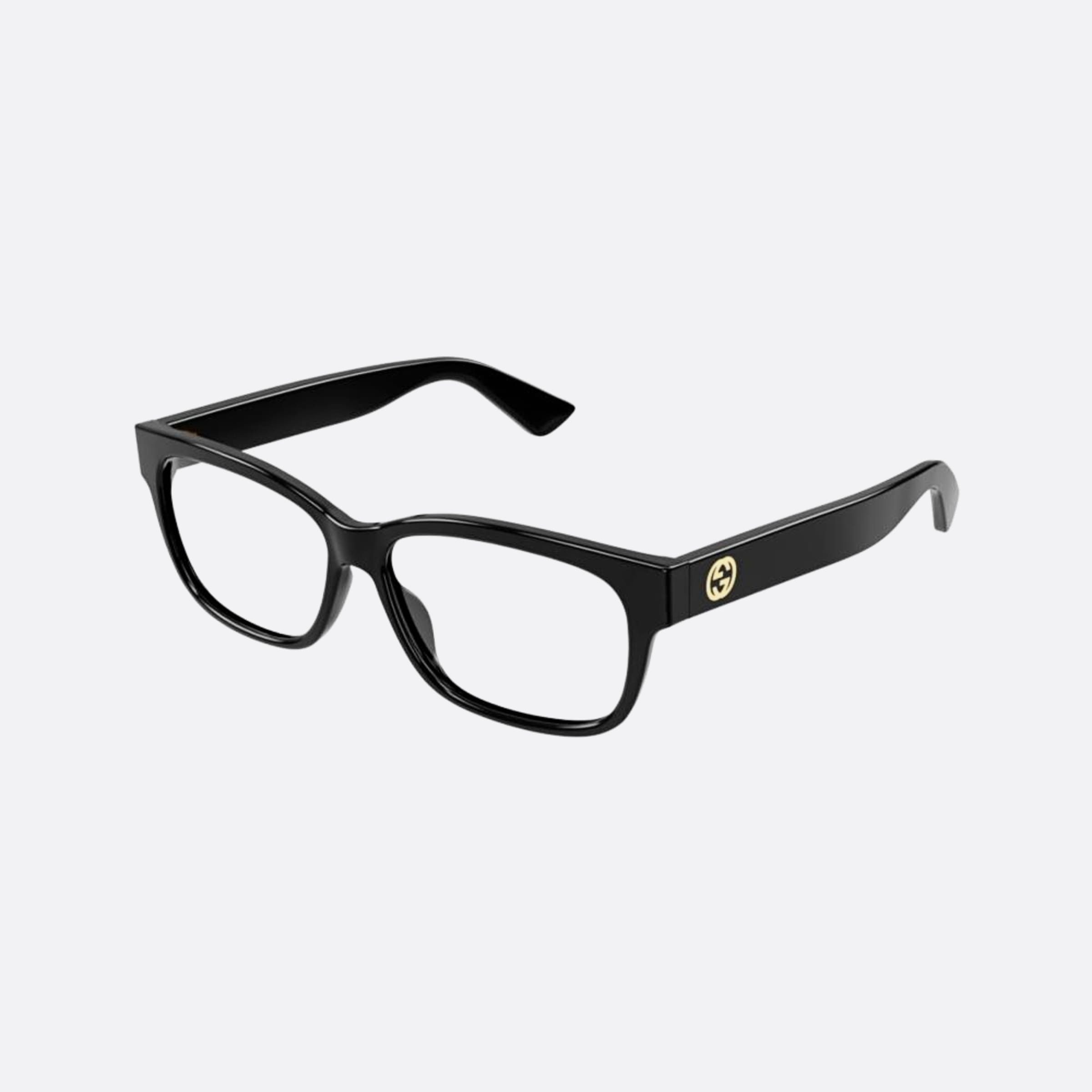 Gucci 55mm Black Geometric Woman Eyeglasses - Side View