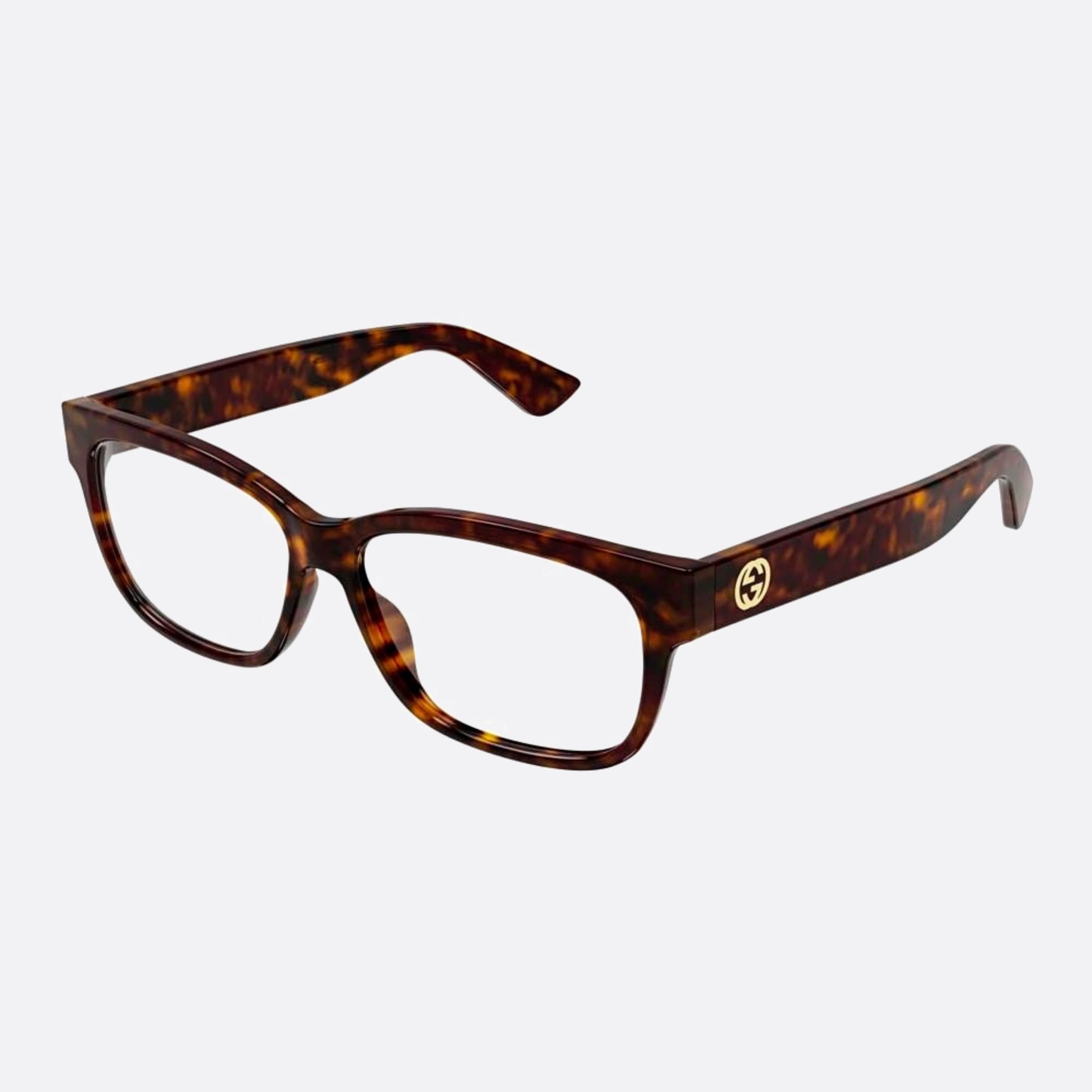 Gucci 55mm Havana Geometric Woman Eyeglasses - Side View