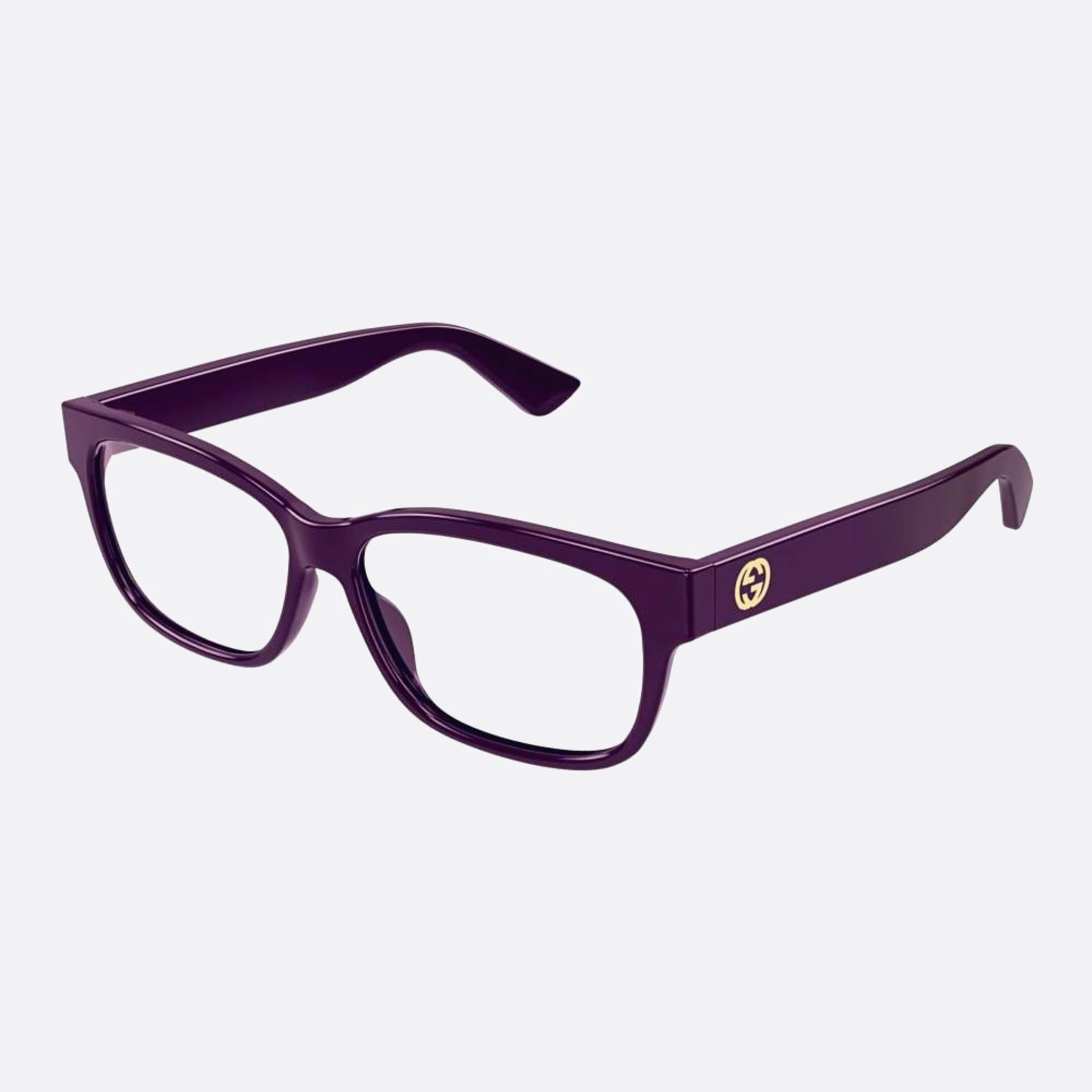 Gucci 55mm Violet Geometric Woman Eyeglasses - Side View