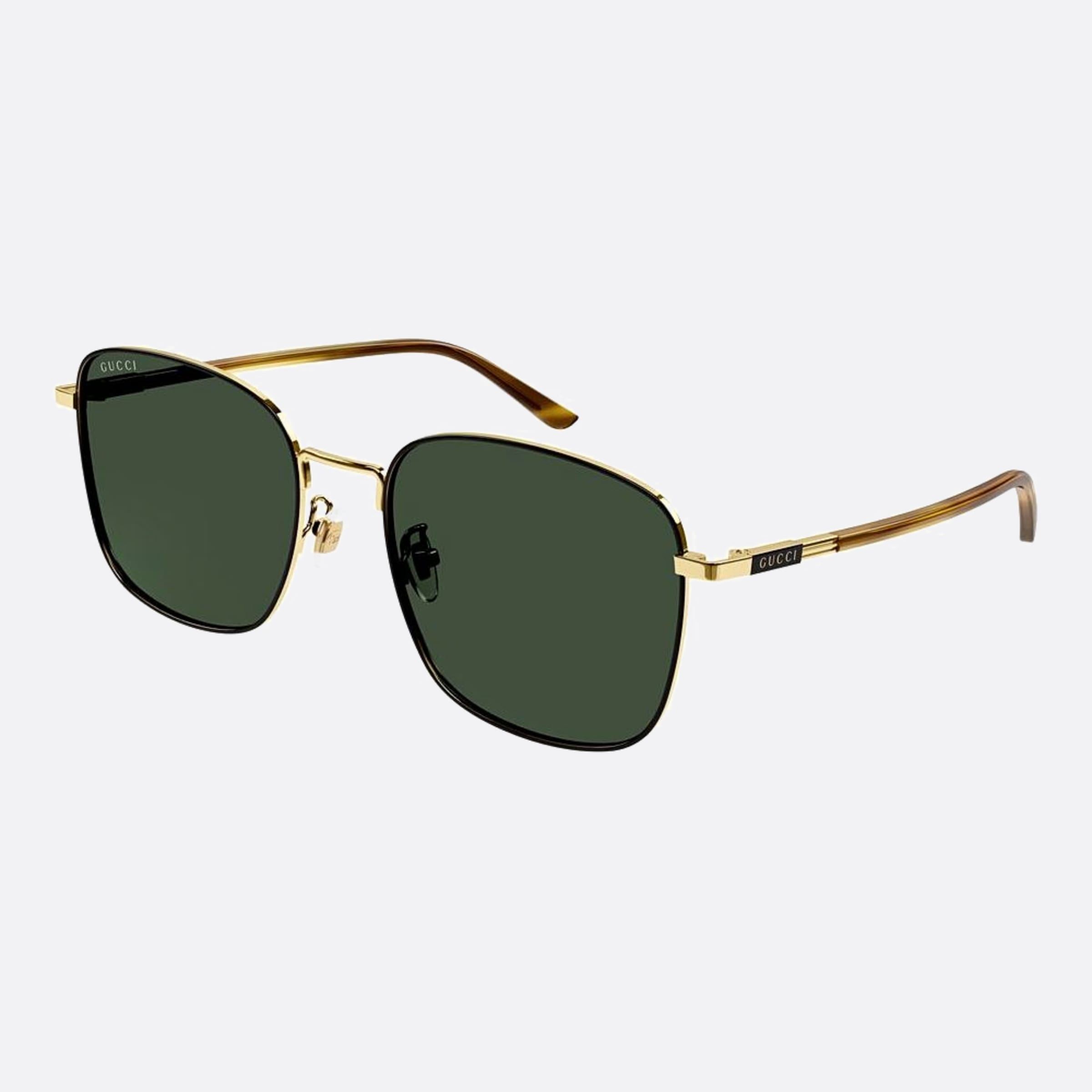 Gucci 58mm Gold Geometric Man Sunglasses - Side View