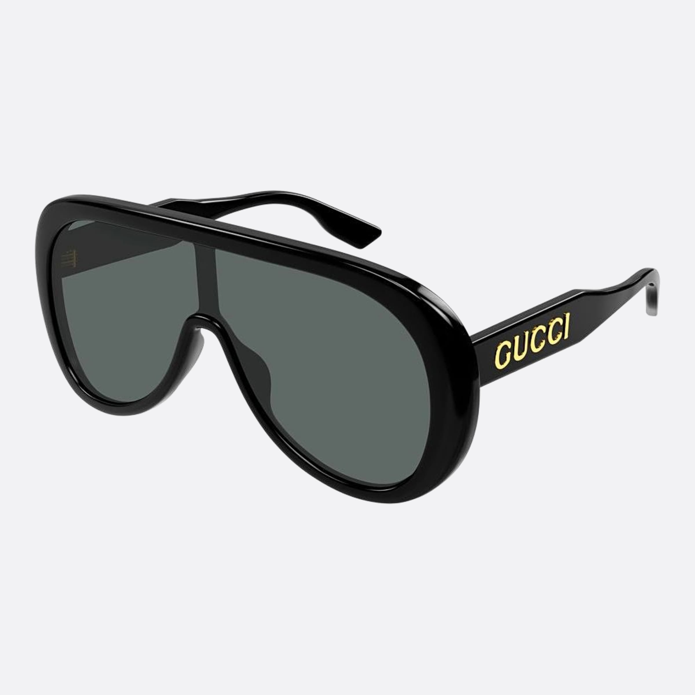 Gucci 99mm Black Shield Men Sunglasses - Side View