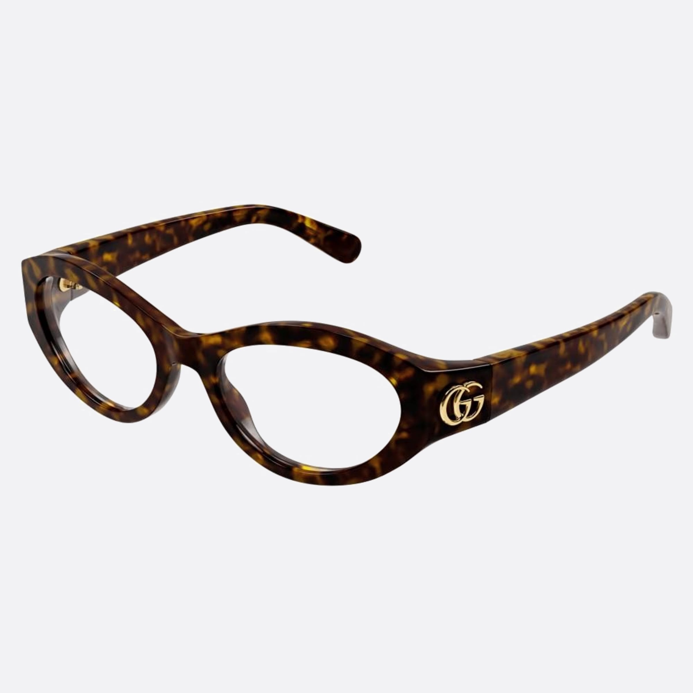 Gucci 51mm Havana Cat Eye Woman Eyeglasses - Side View