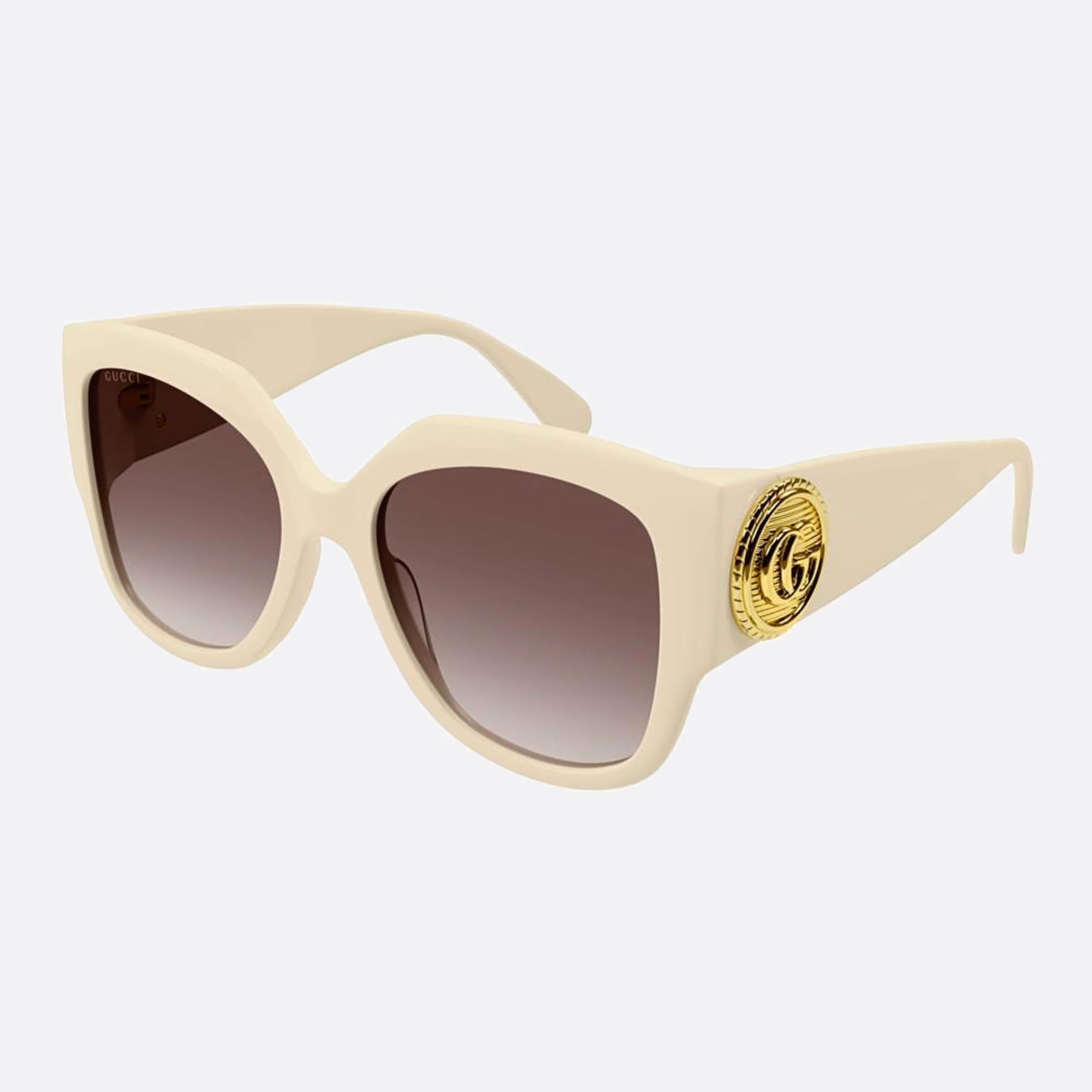 Gucci 54mm White Squared Woman Sunglasses - Side View