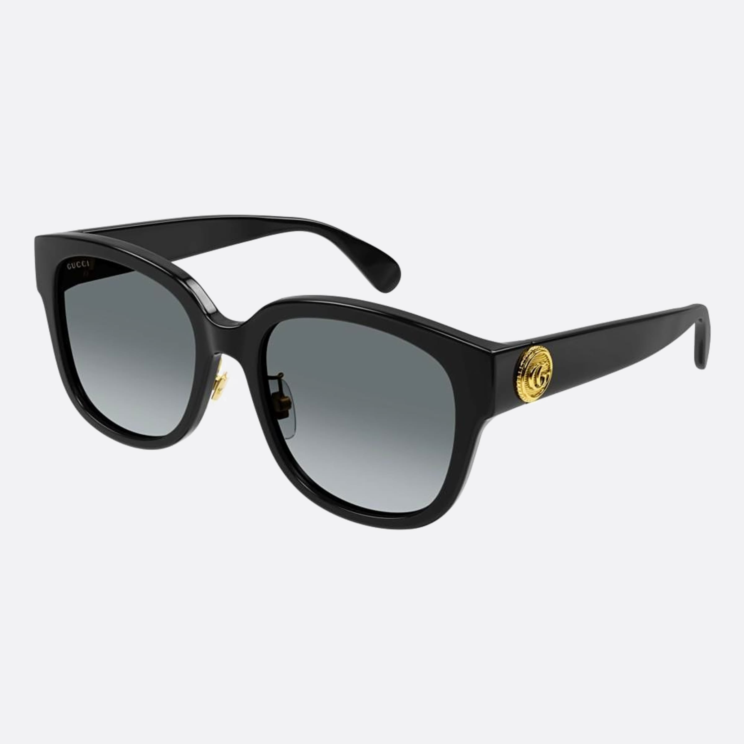 Gucci 55mm Gg1409sk Black Round Woman Sunglasses - Side View