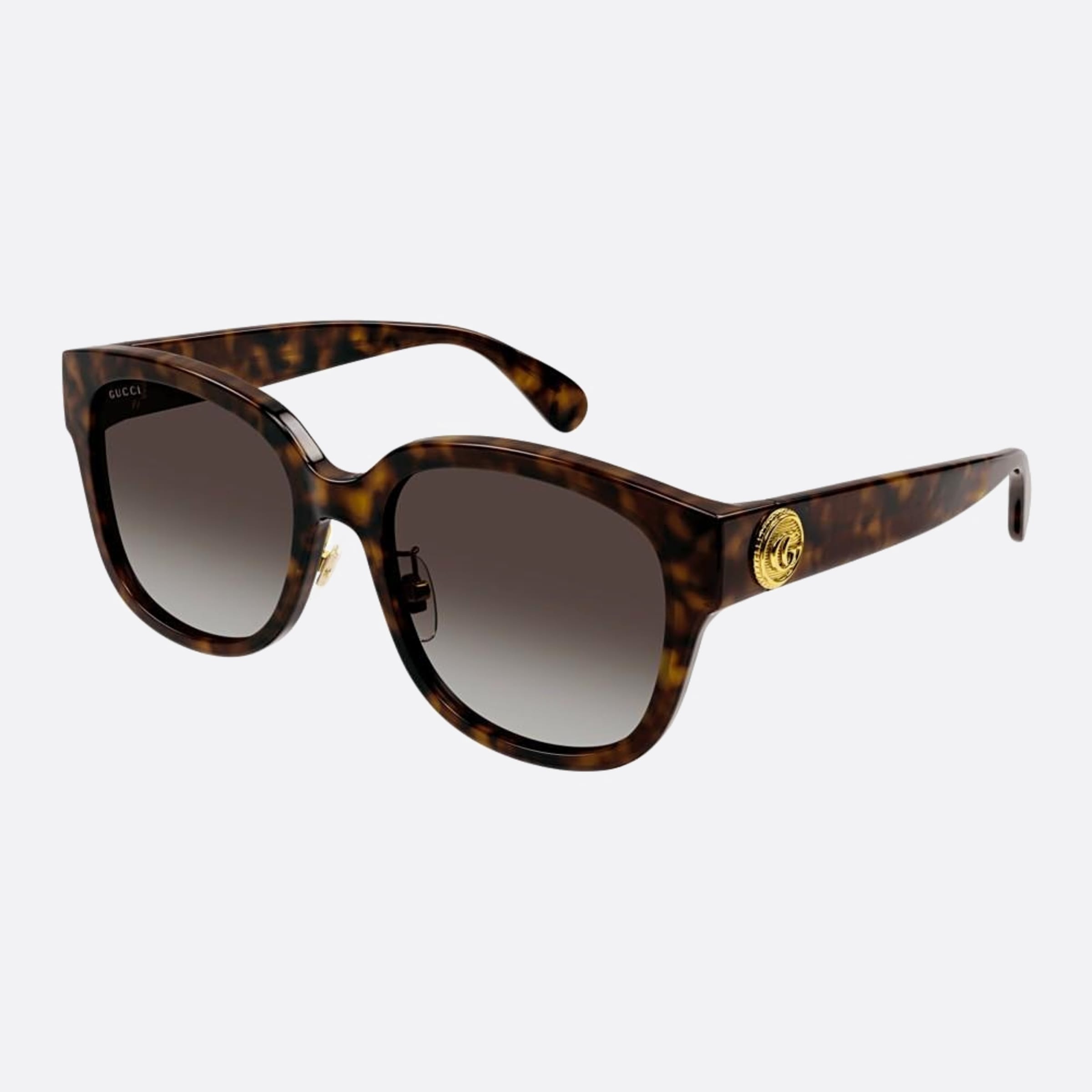 Gucci 55mm Gg1409sk Havana Round Woman Sunglasses - Side View