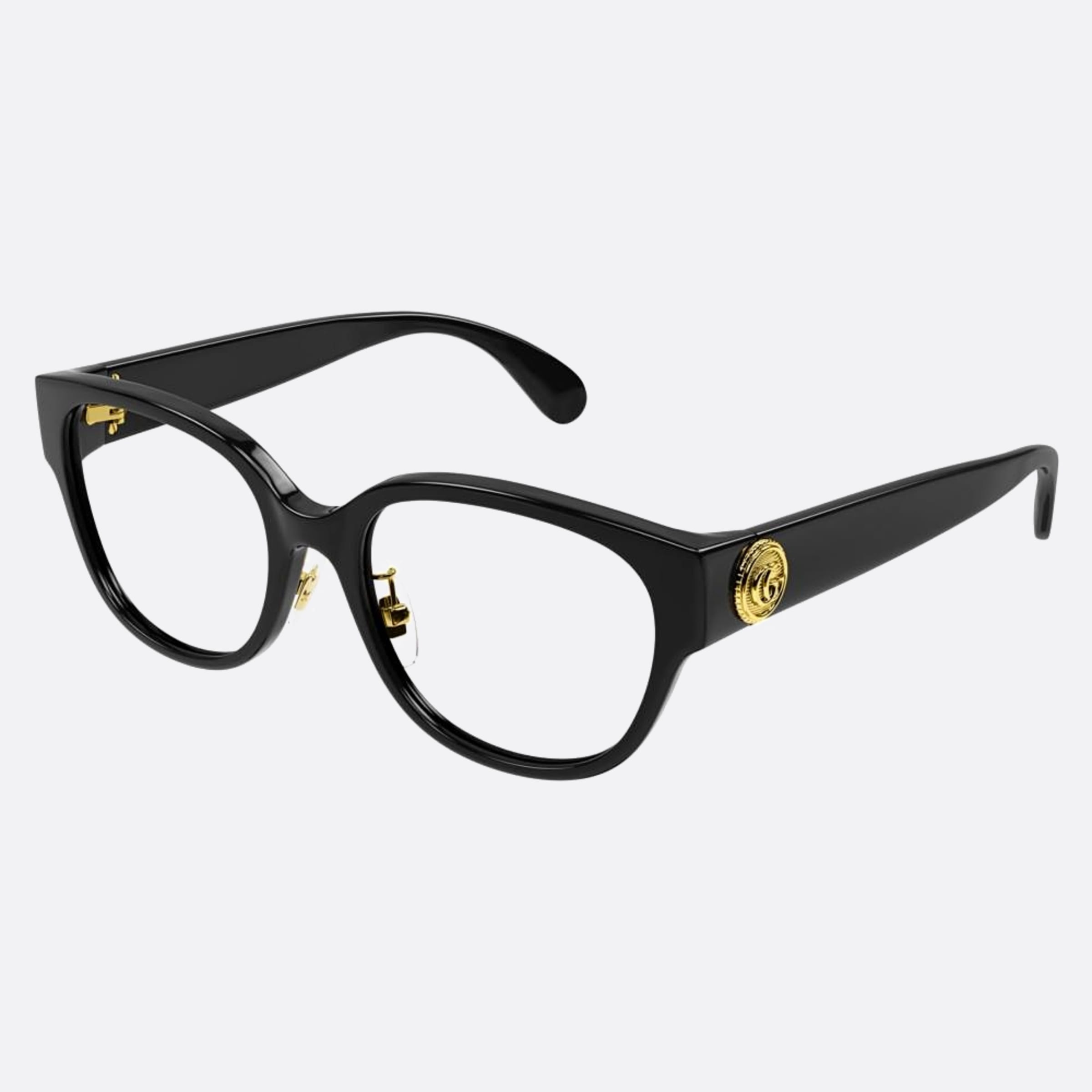 Gucci 53mm Gg1411ok Black Round Women Eyeglasses - Side View