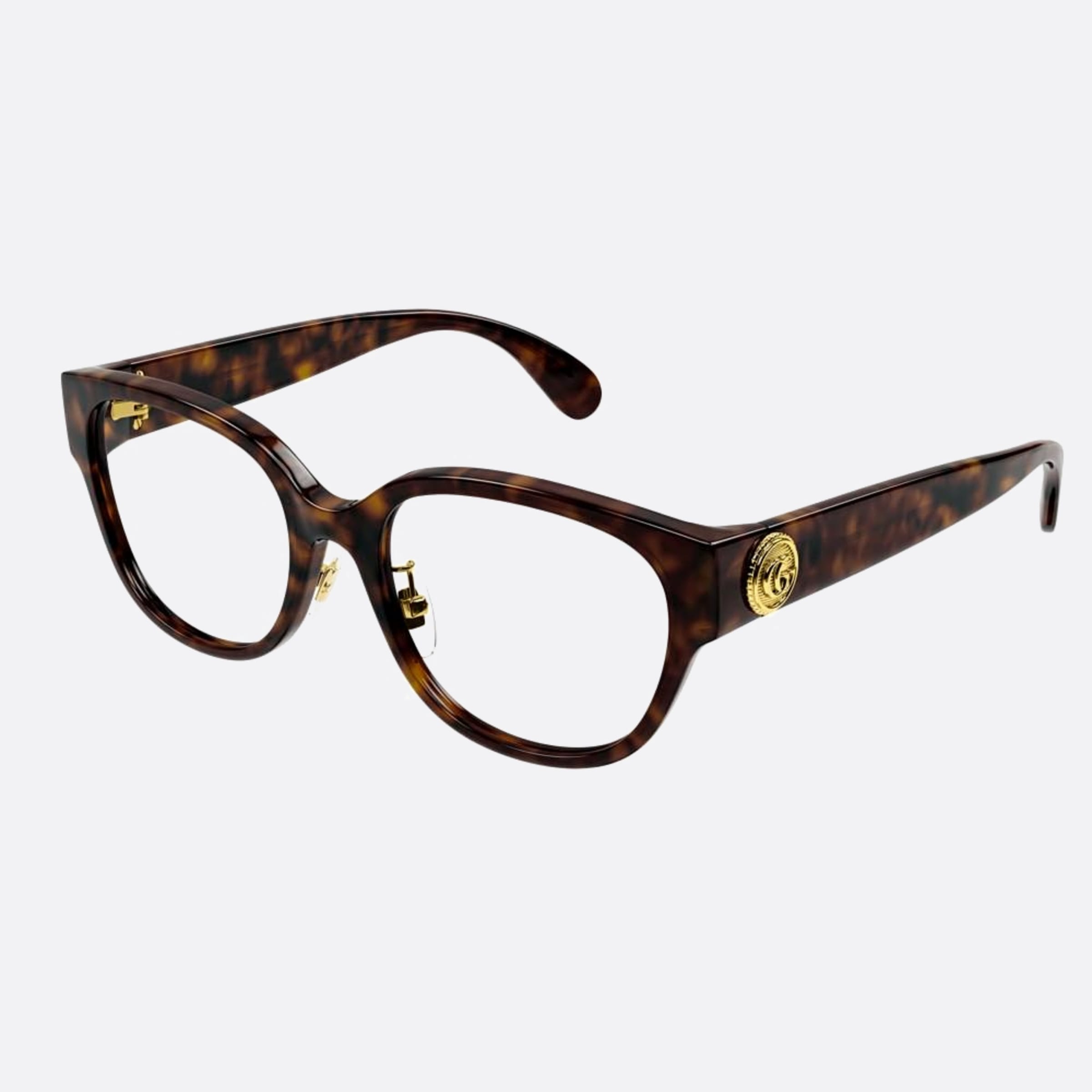 Gucci 53mm Gg1411ok Havana Round Women Eyeglasses - Side View