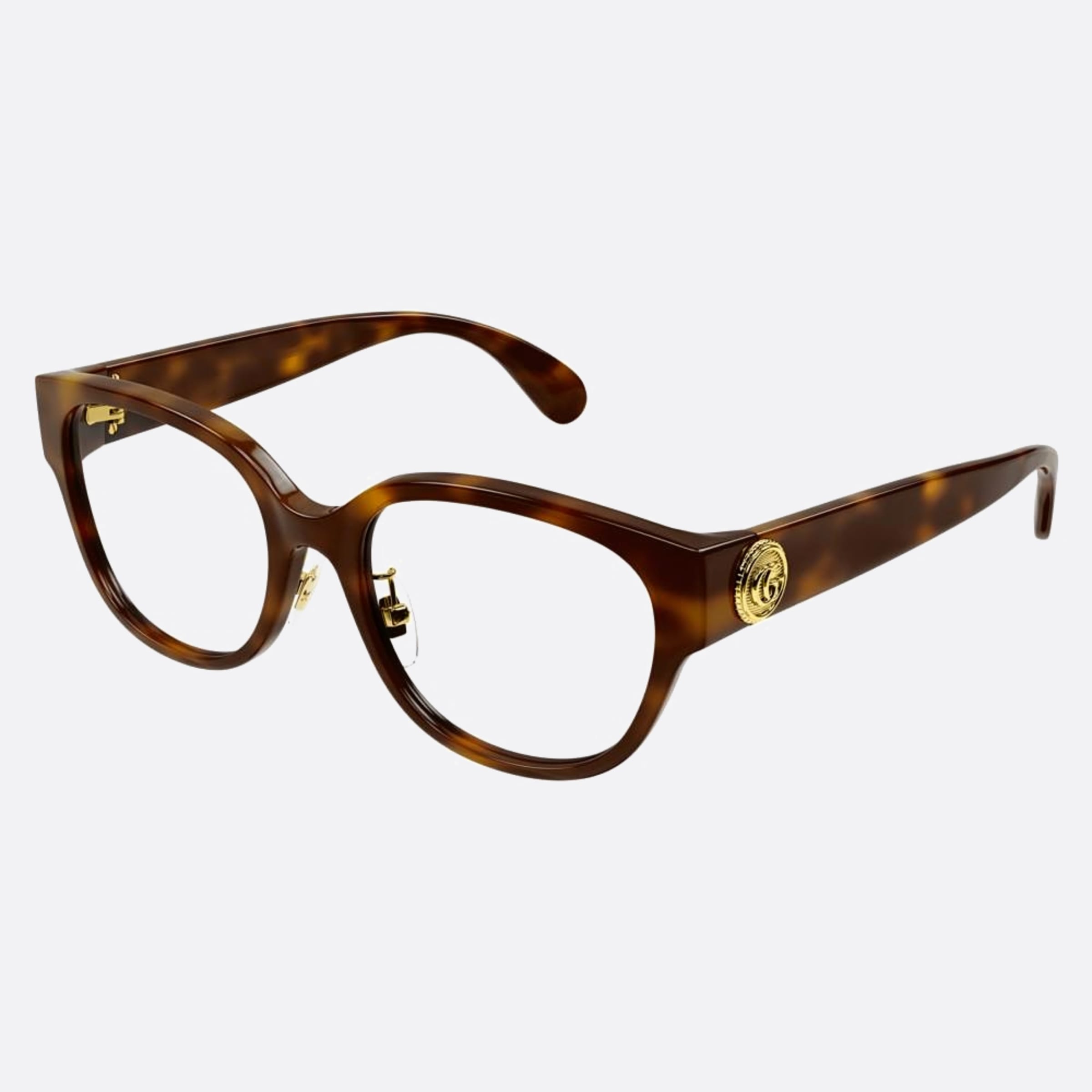 Gucci 53mm Gg1411ok Havana Round Women Eyeglasses - Side View