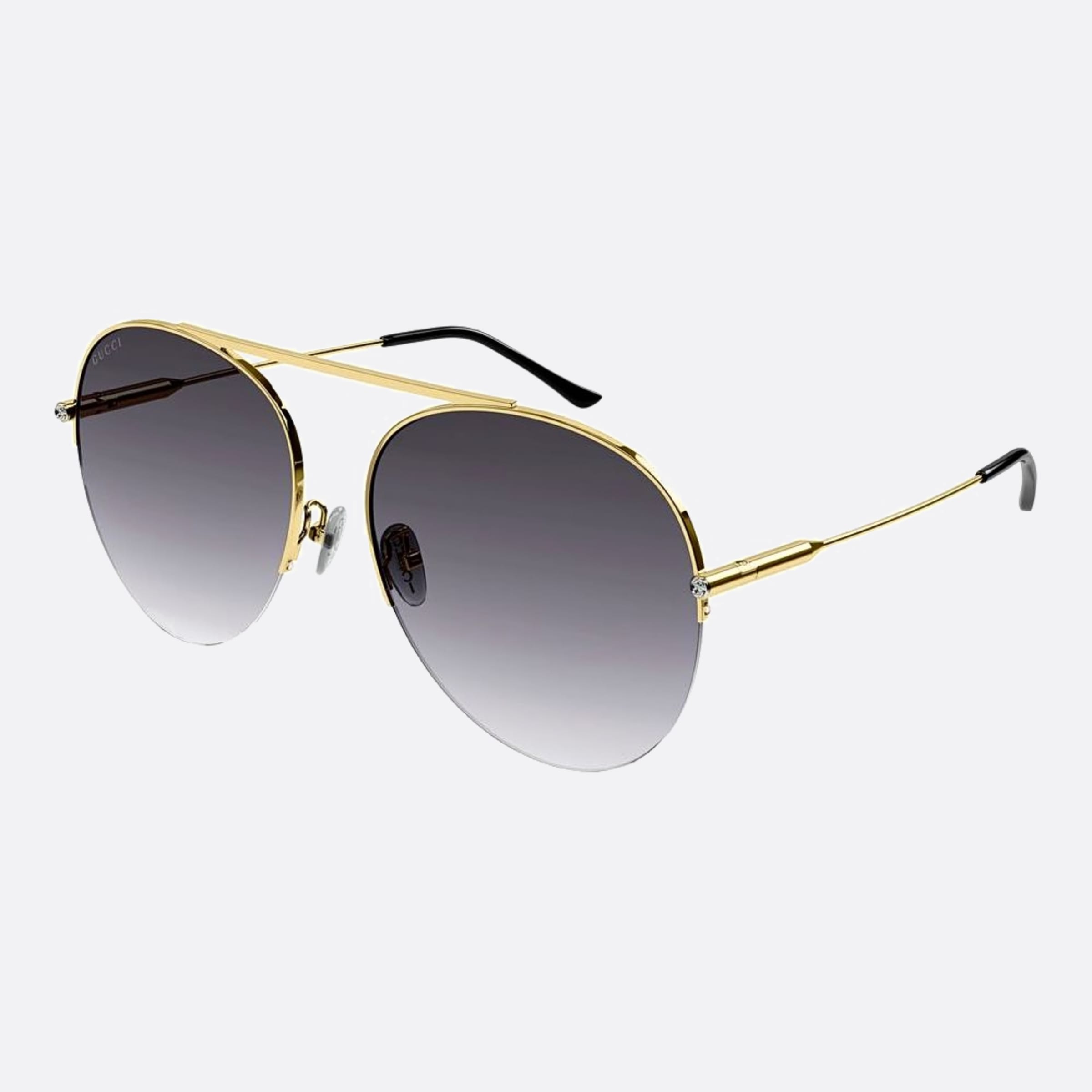 Gucci 61mm Gold Pilot Women Sunglasses - Side View