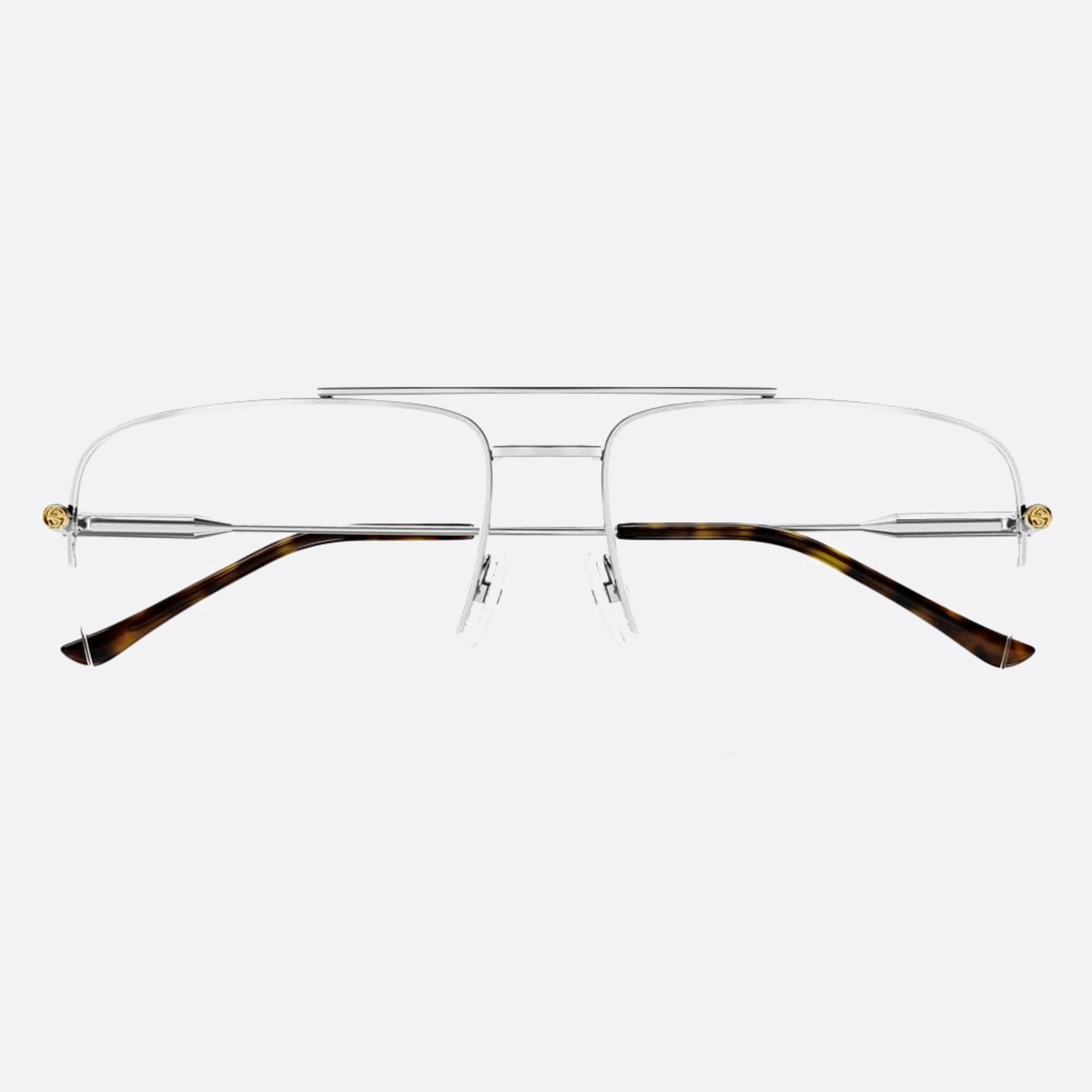 Gucci 58mm Njl Silver Squared Woman Eyeglasses - Main View