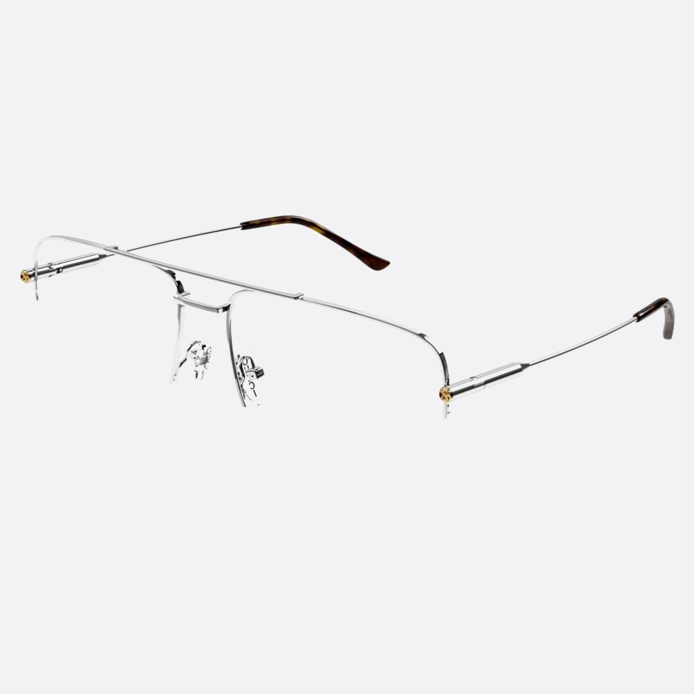 Gucci 58mm Njl Silver Squared Woman Eyeglasses - Side View