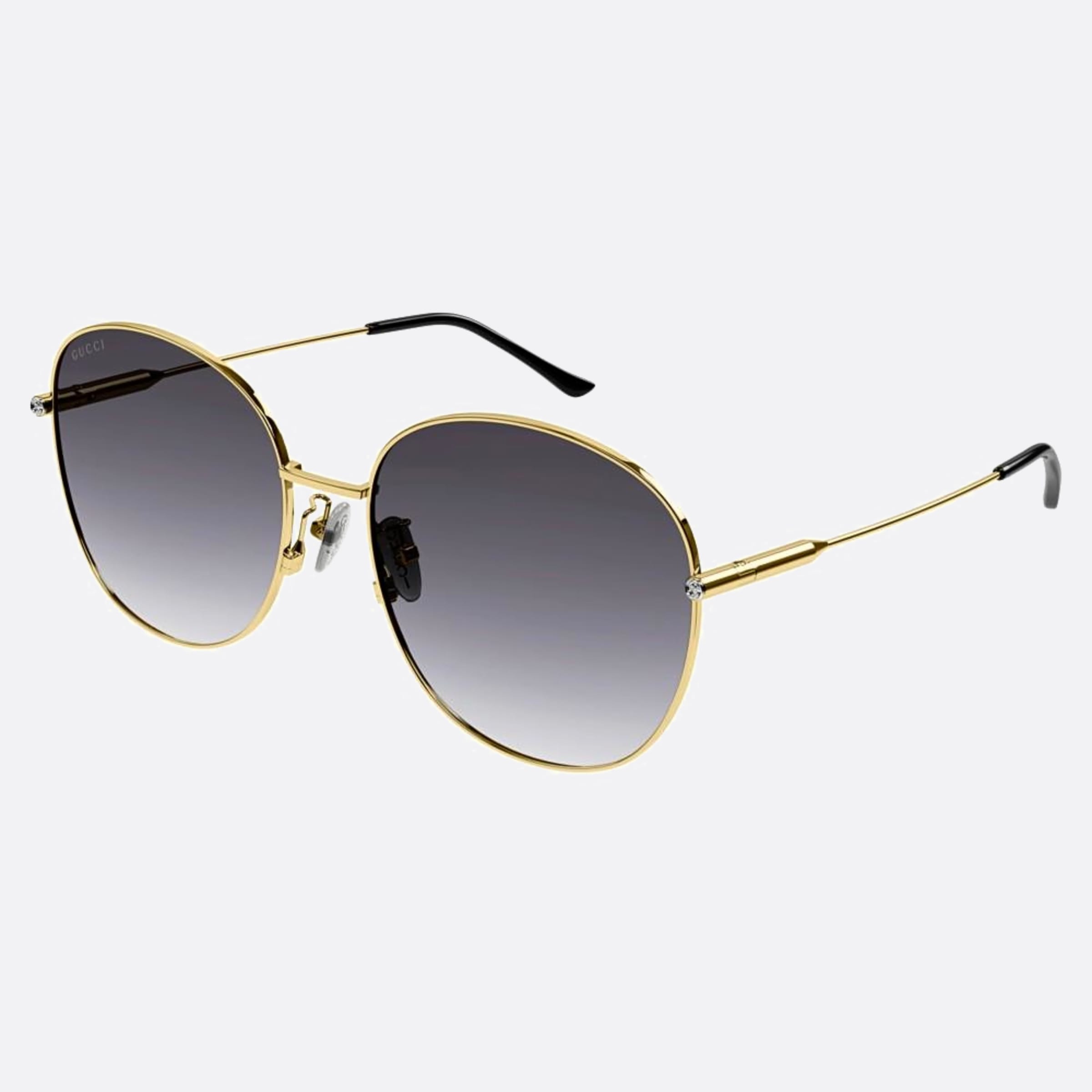 Gucci 59mm Gg1416sk Gold Round Woman Sunglasses - Side View