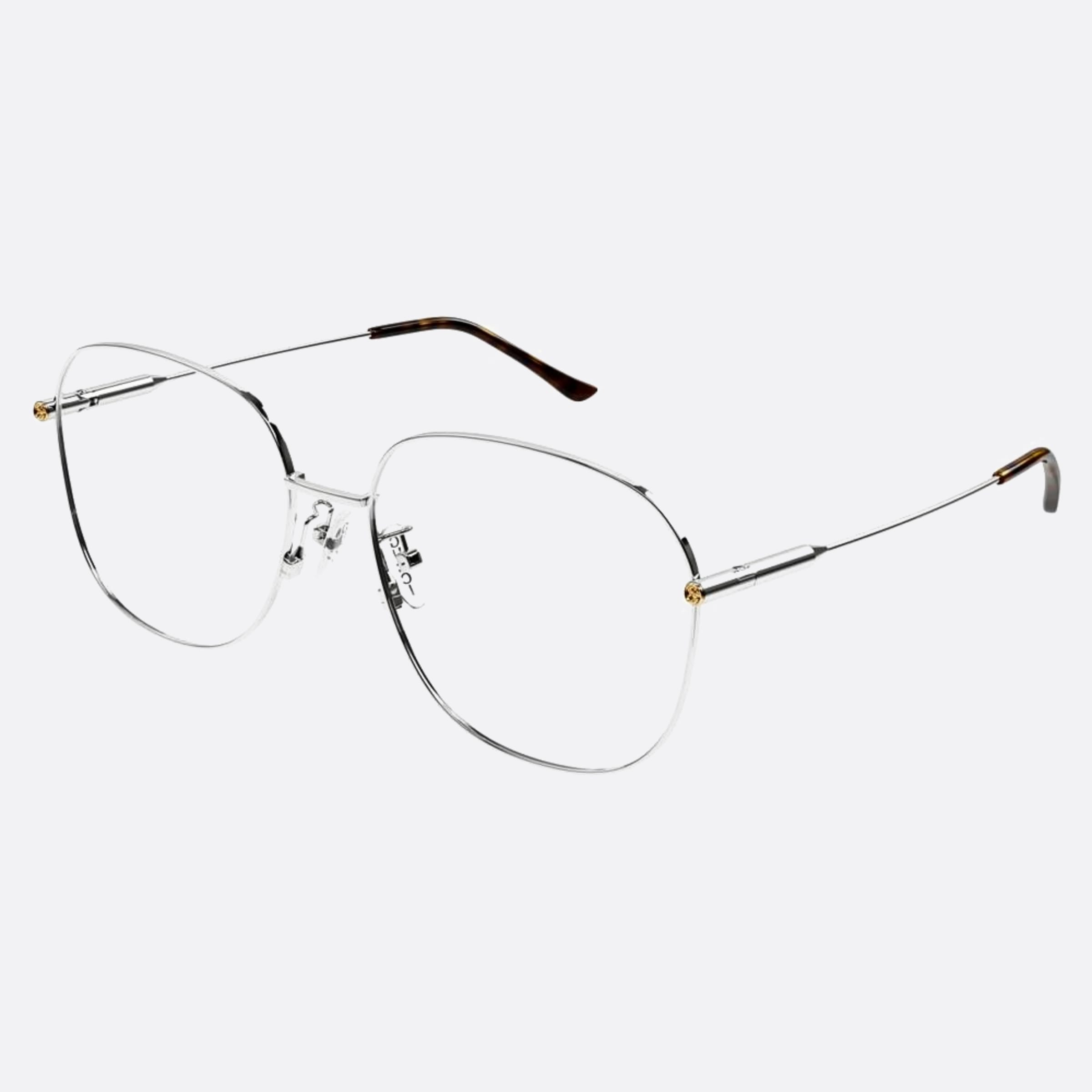 Gucci 59mm Gg1417oa Silver Round Woman Eyeglasses - Side View