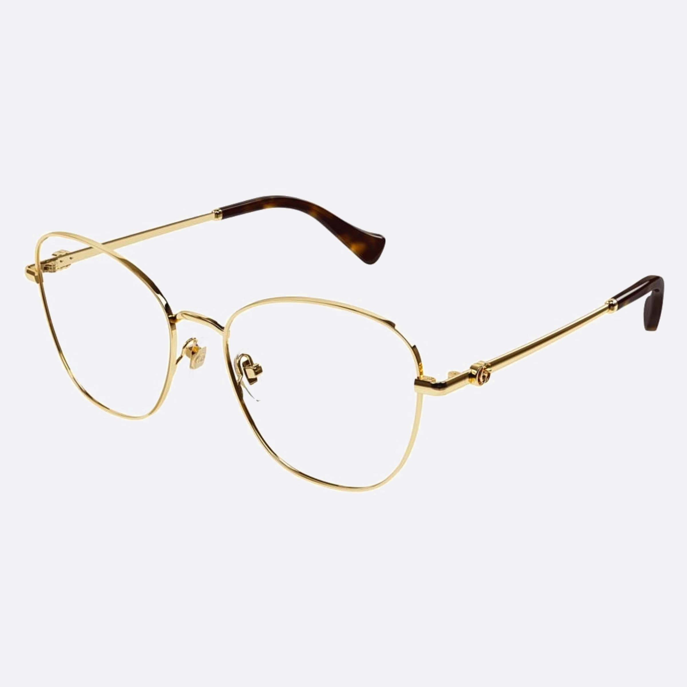 Gucci 55mm Gold Cat Eye Woman Eyeglasses - Side View