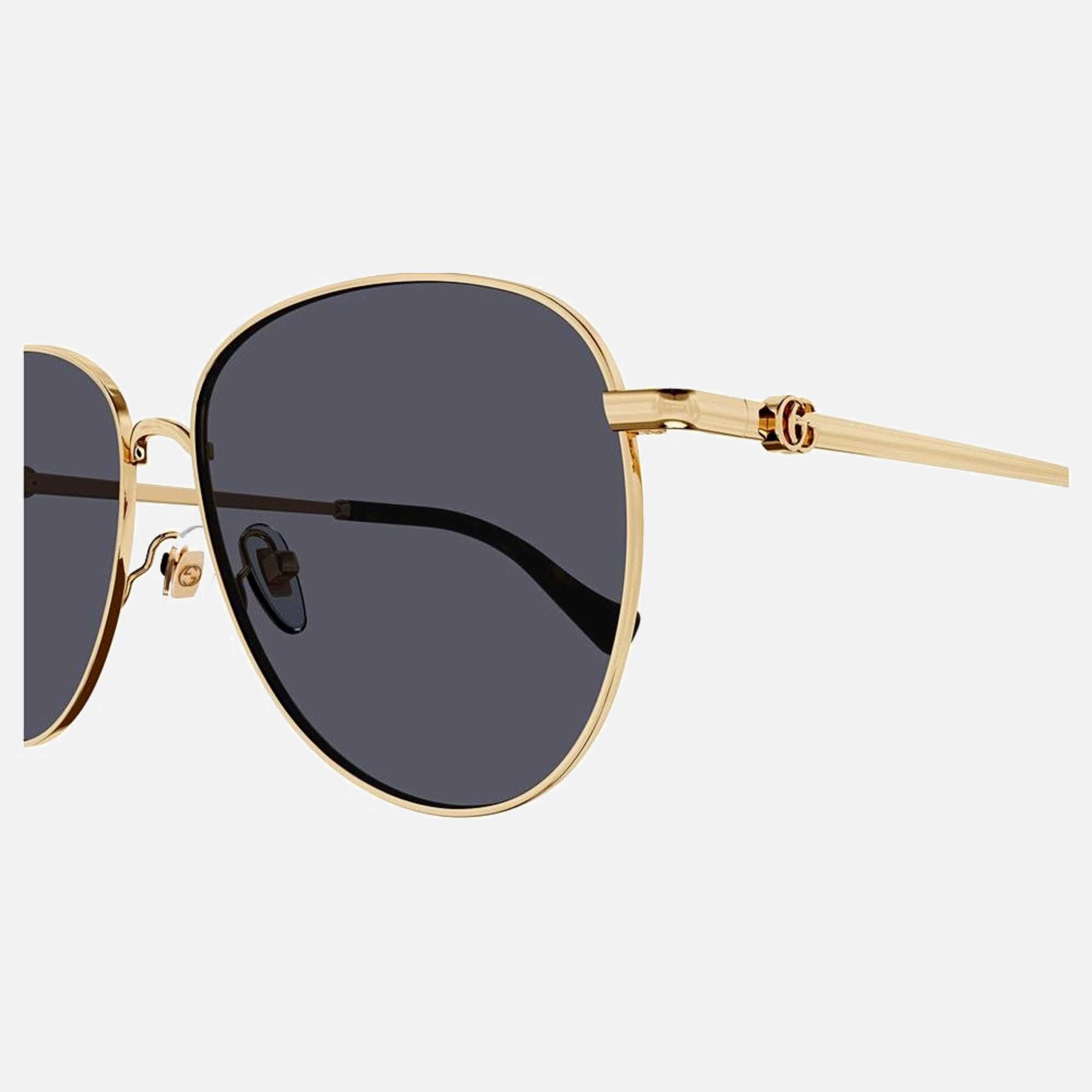 Gucci 60mm Gold Pilot Woman Sunglasses - Detail View