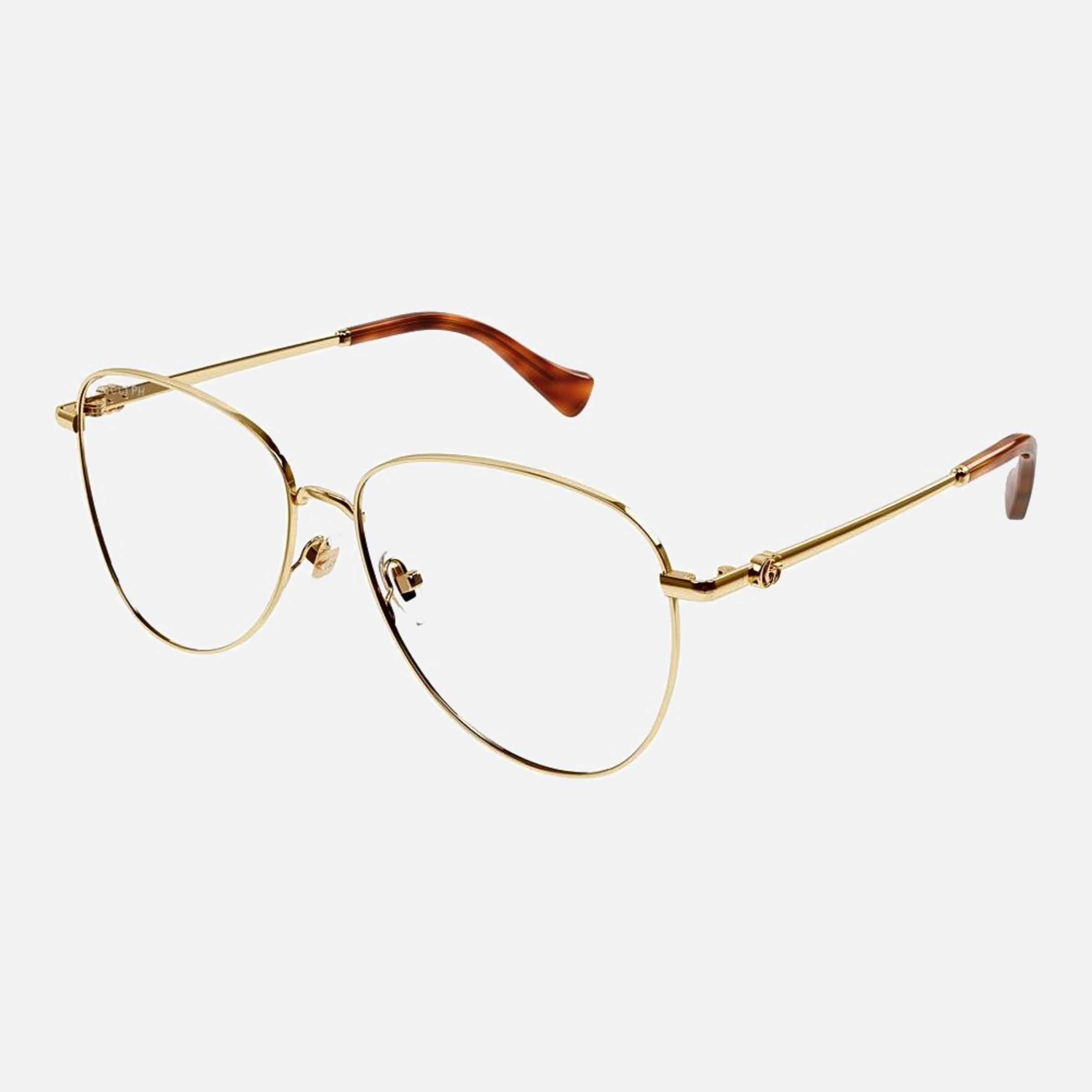 Gucci 60mm Gold Pilot Photochromic Women Sunglasses - Side View