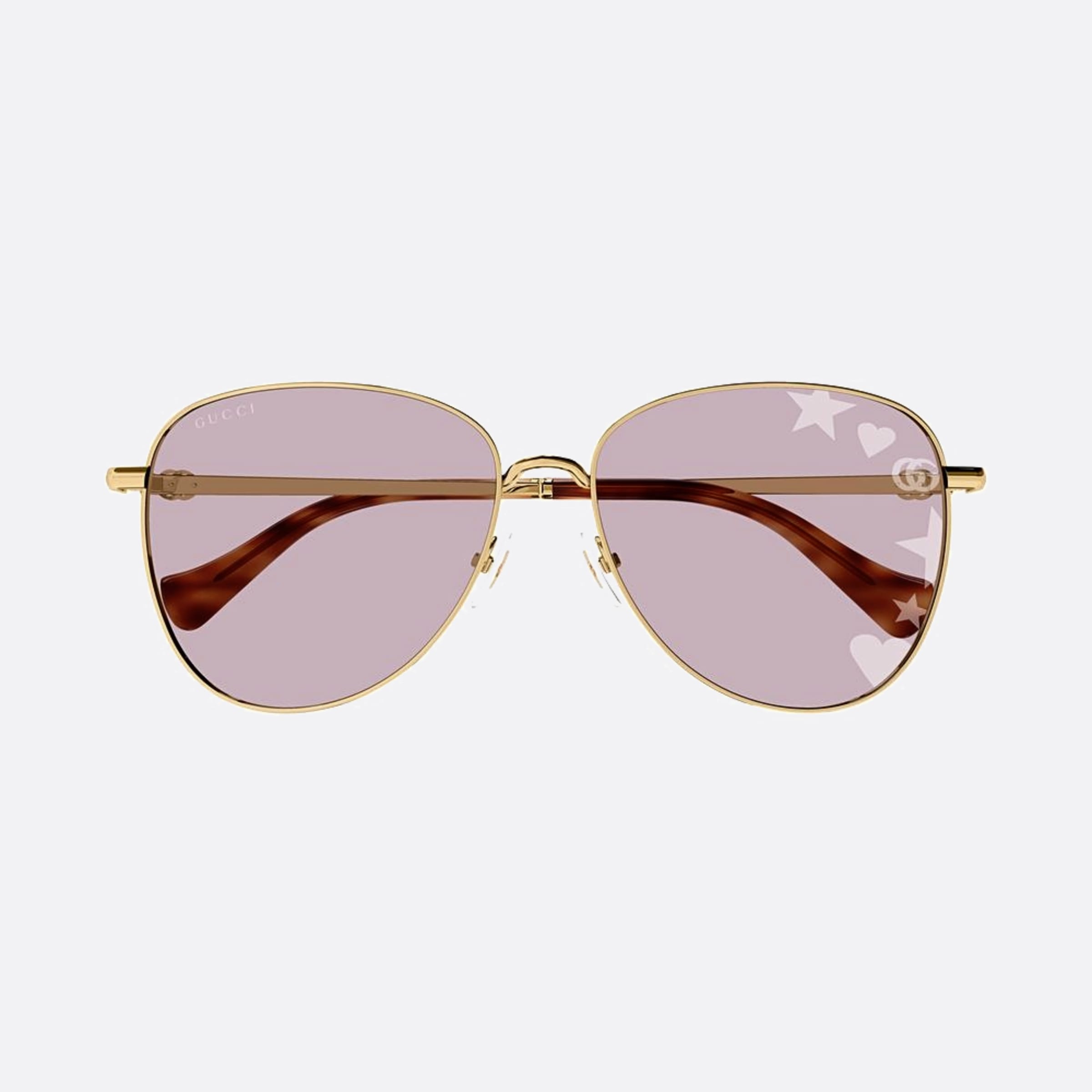 Gucci 60mm Gold Pilot Photochromic Women Sunglasses - Additional Angle