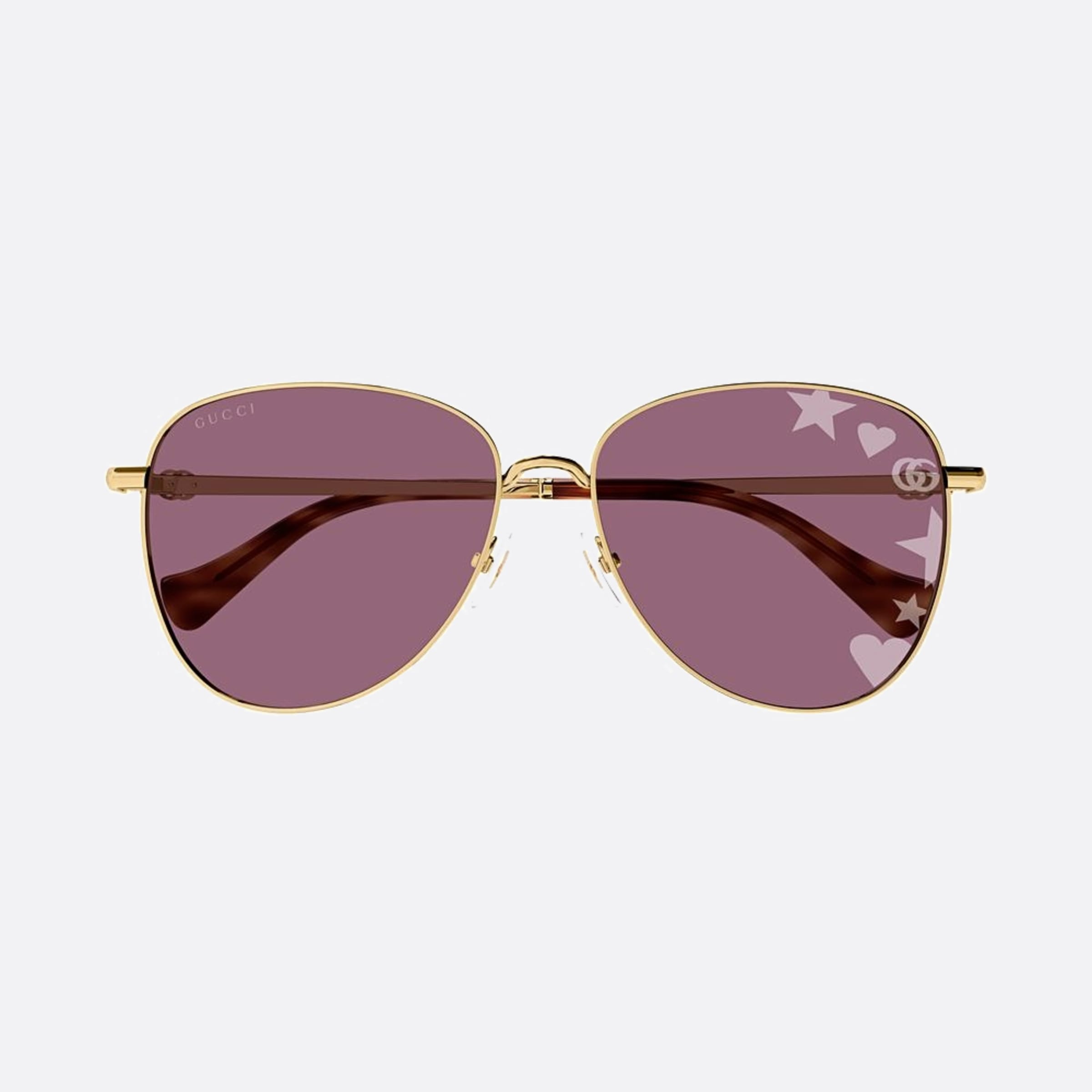 Gucci 60mm Gold Pilot Photochromic Women Sunglasses - Additional Angle