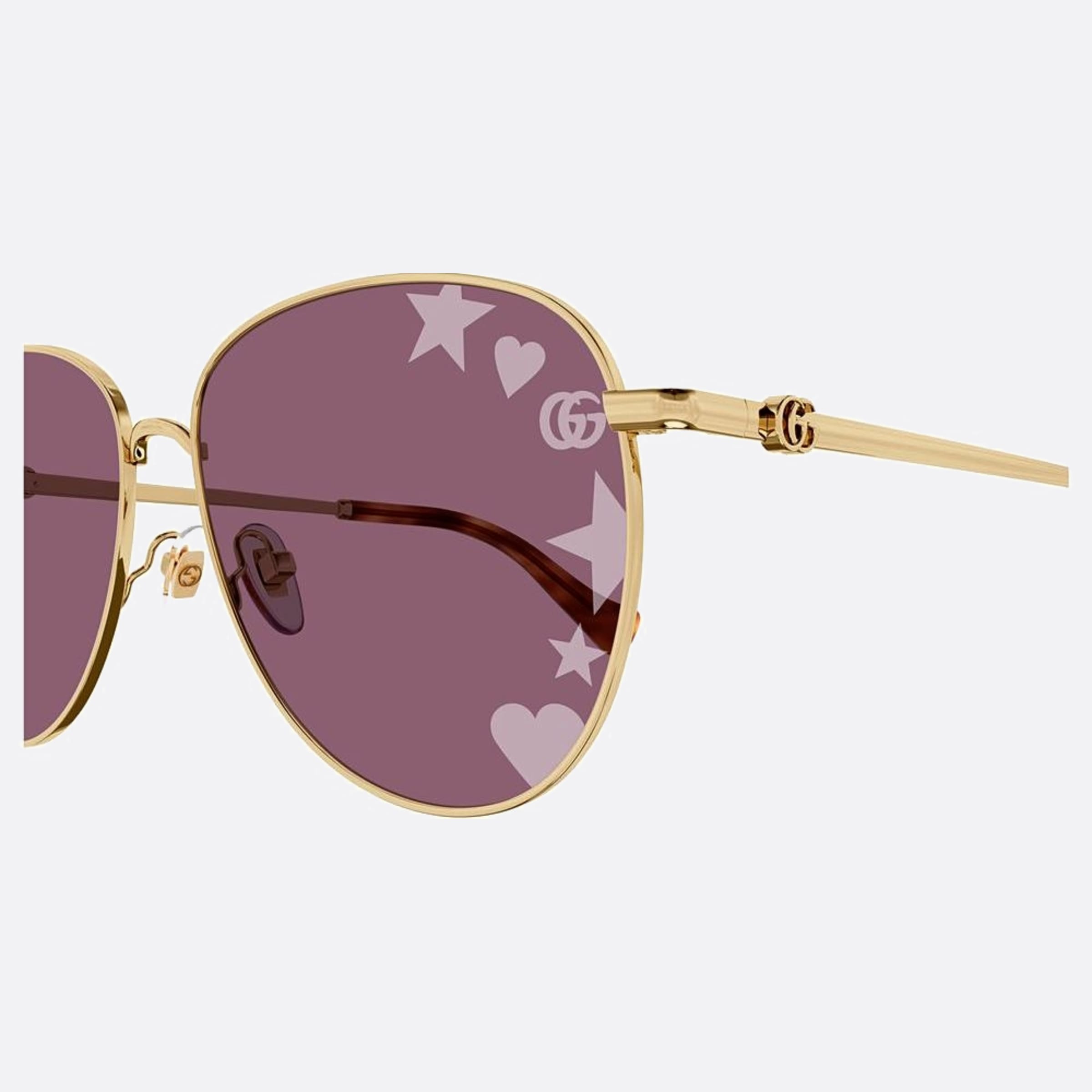 Gucci 60mm Gold Pilot Photochromic Women Sunglasses - Additional Angle