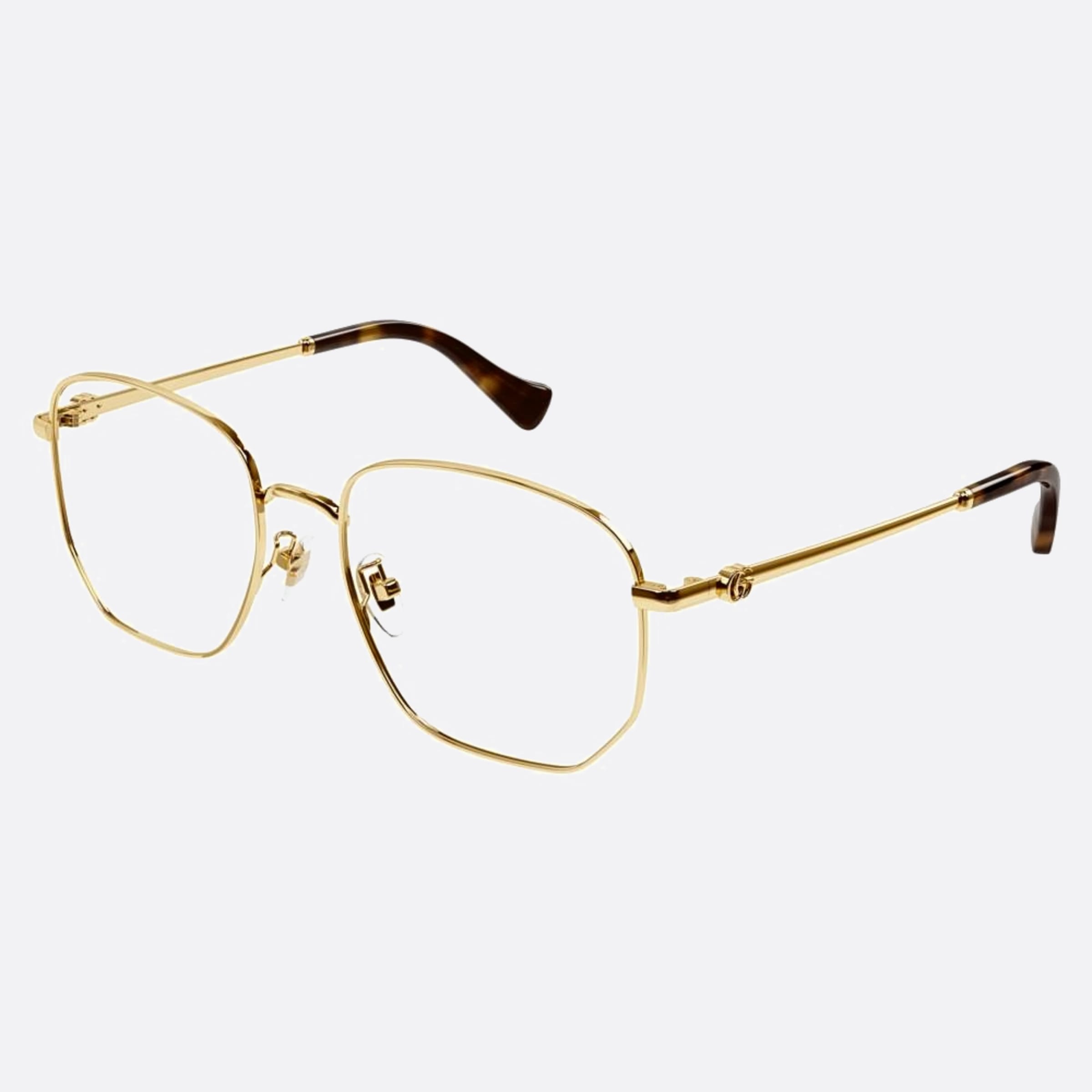 Gucci 54mm Gg1420ok Gold Geometric Woman Eyeglasses - Side View