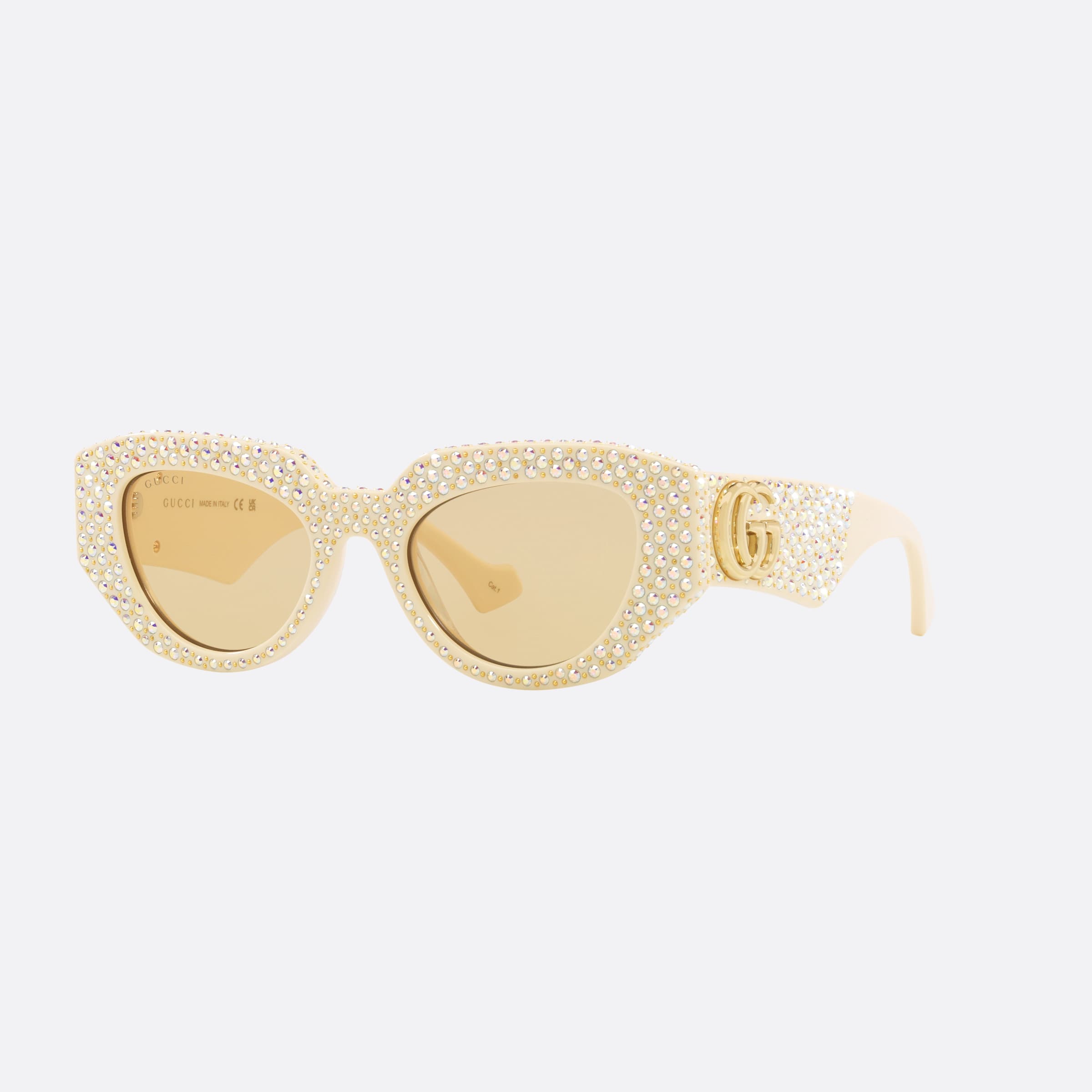 Gucci 51mm Beige Rectangle Women Sunglasses - Main View
