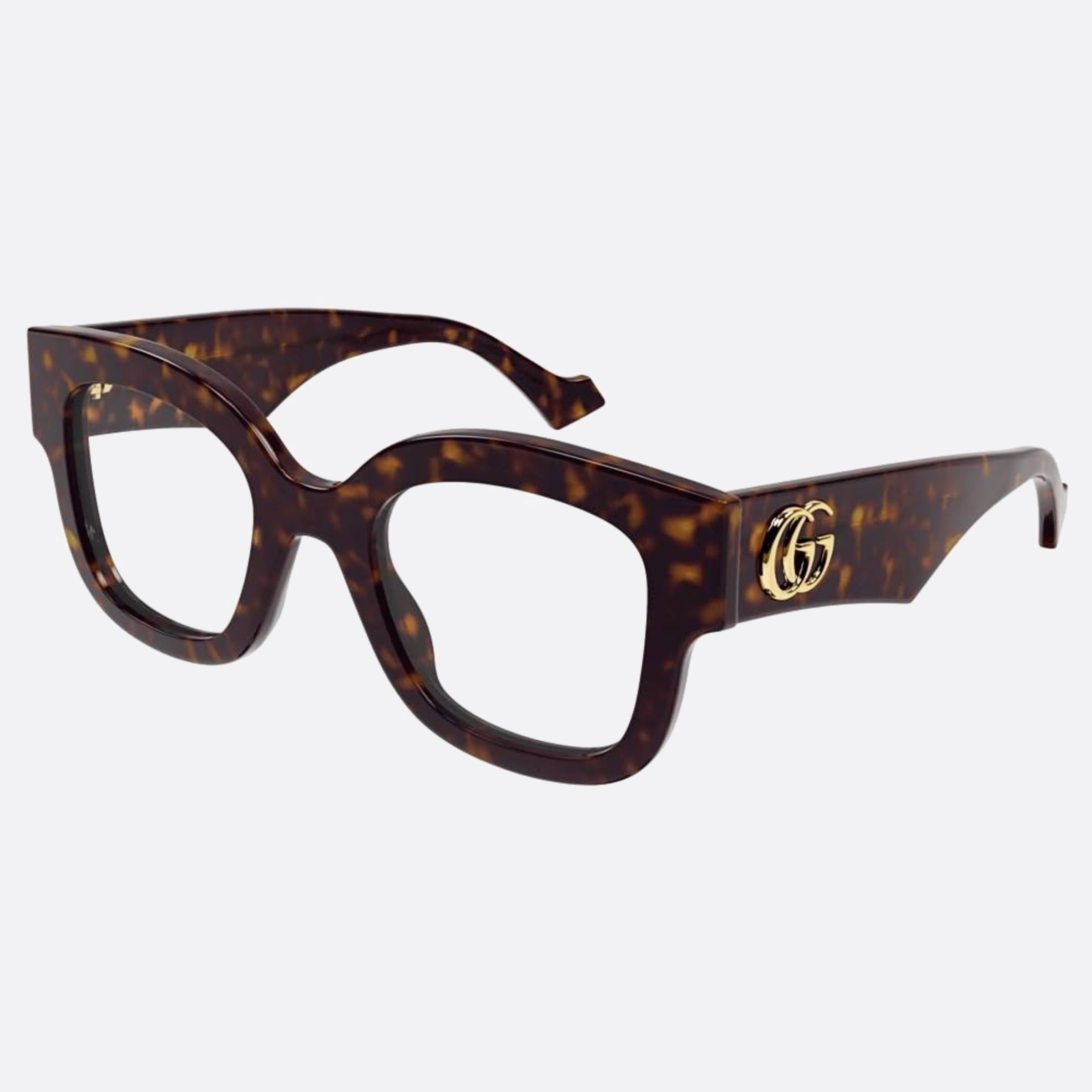 Gucci 50mm Havana Squared Woman Eyeglasses - Side View